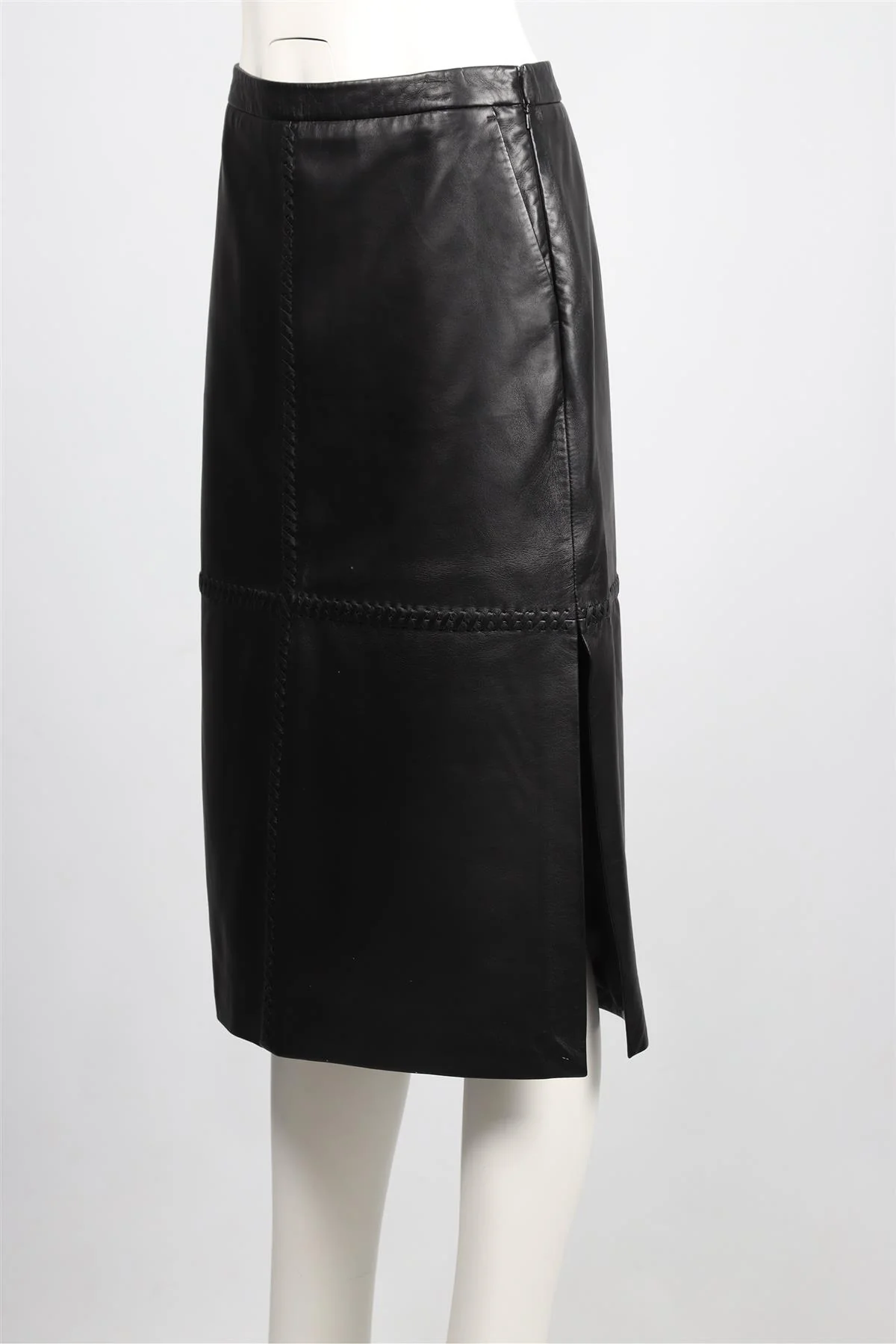 ALTUZARRA BLACK LEATHER MAXI SKIRT FR 38 UK 10 - Image 3