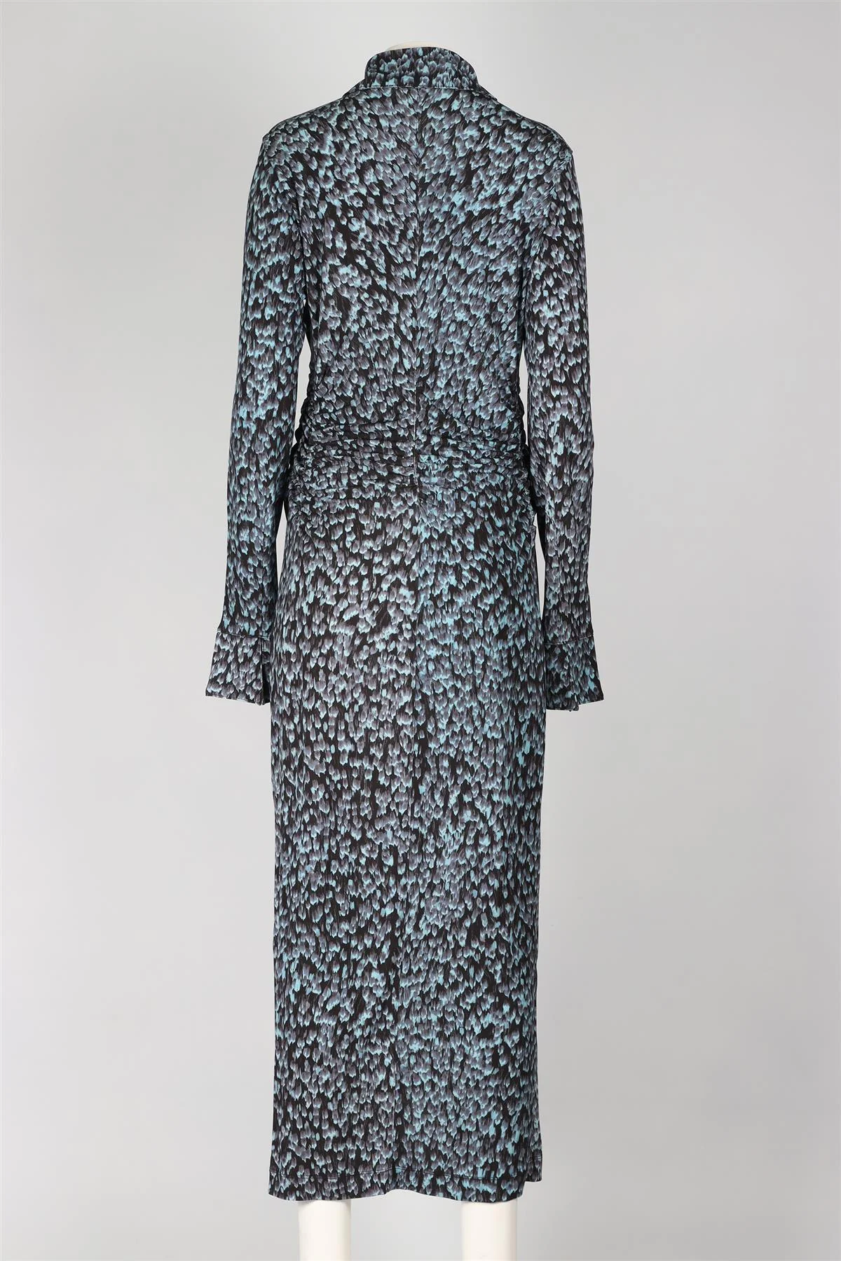 ALTUZARRA BLUE KNIT MIDI DRESS LARGE - Image 4