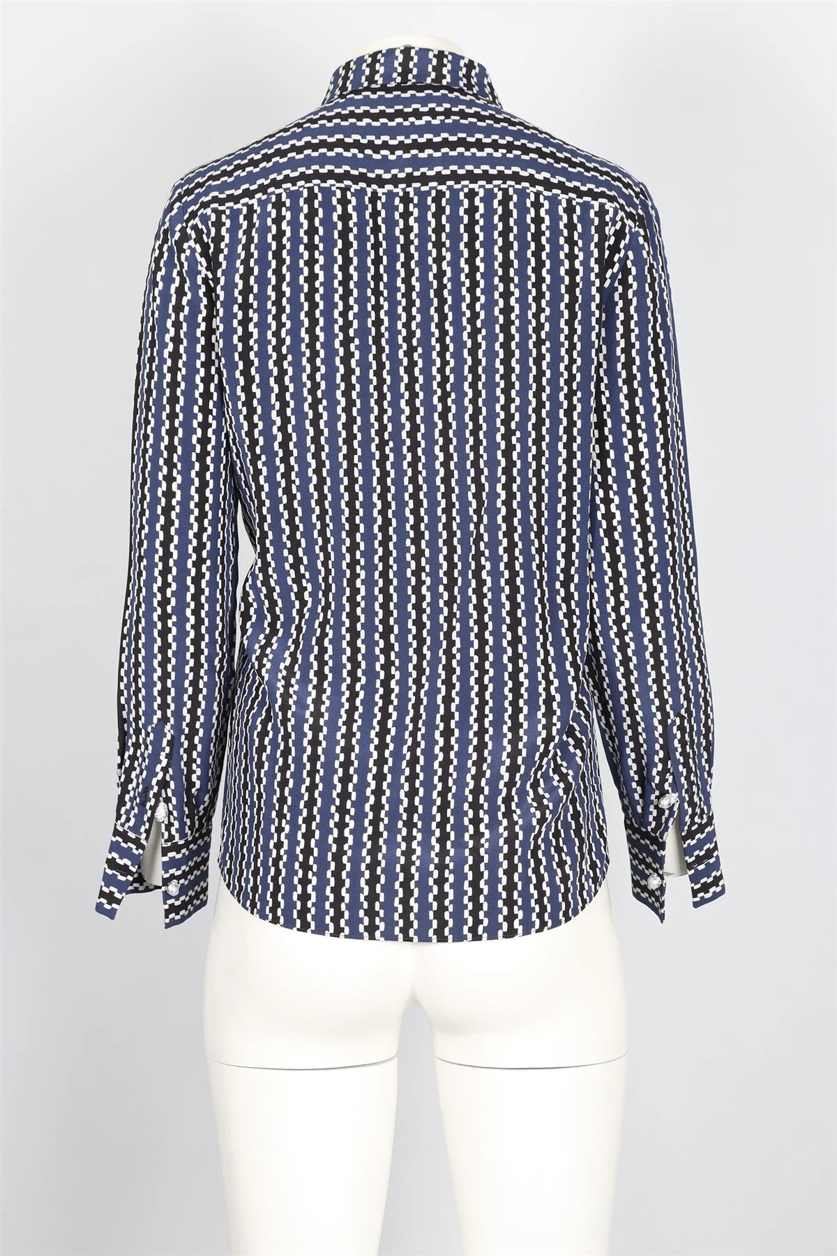 ALTUZARRA BLUE STRIPED SILK SHIRT FR 38 UK 10 - Image 4