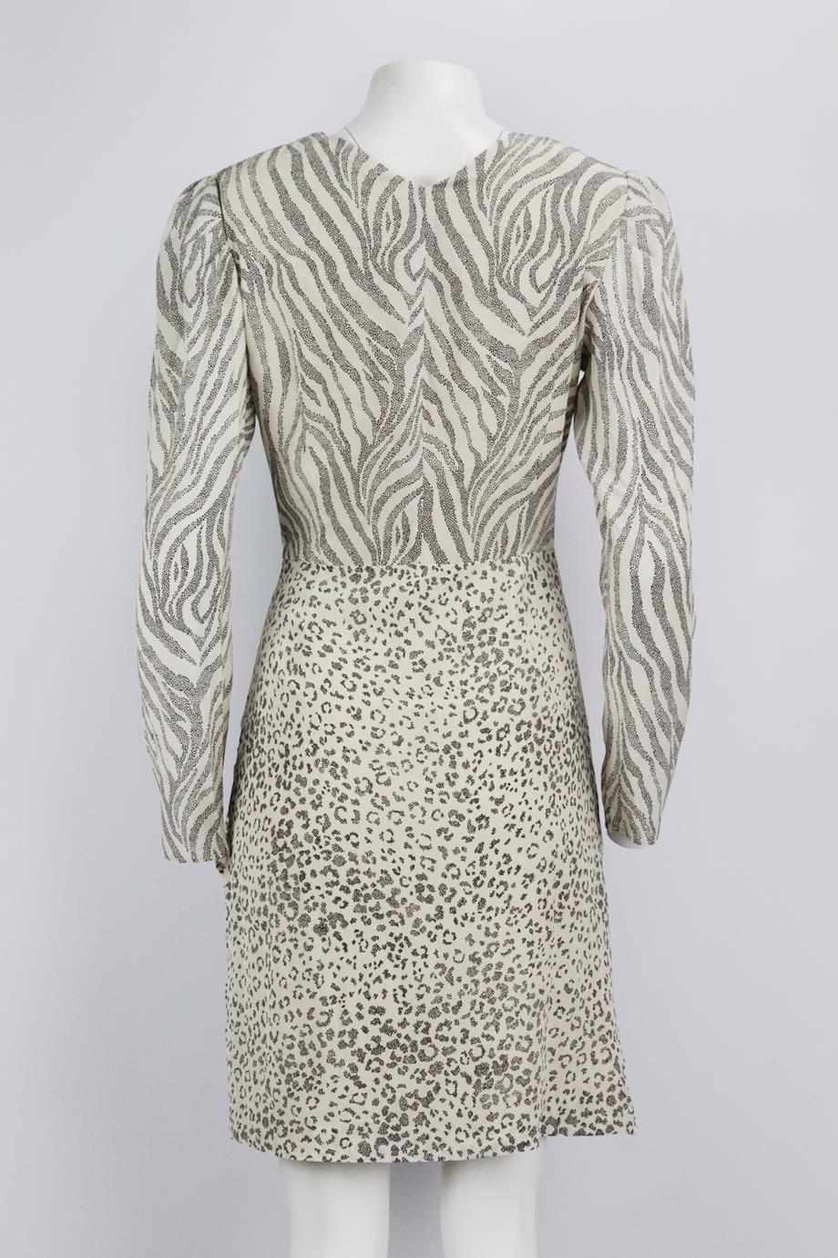 ALTUZARRA DRAPED PRINTED SILK MINI DRESS IT 42 UK 10 - Image 4