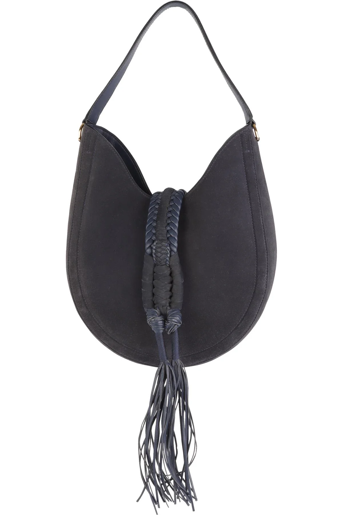 ALTUZARRA NAVY GHIANDA SUEDE SHOULDER BAG