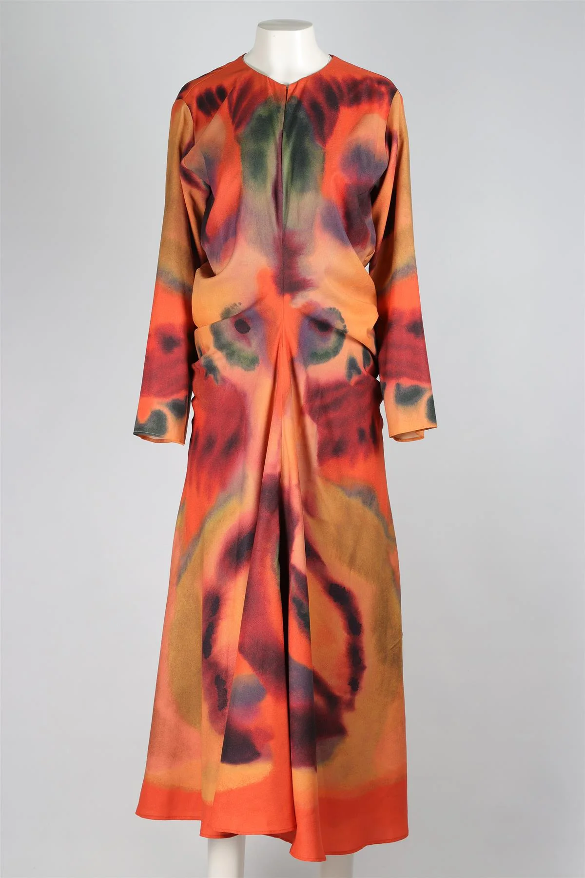 ALTUZARRA ORANGE CHIFFON MIDI DRESS FR 46 UK 18 - Image 2