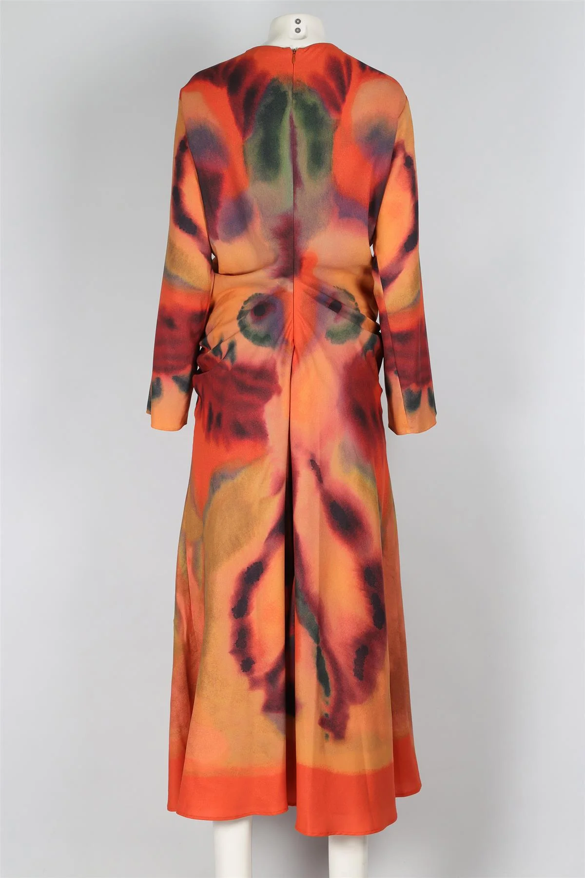 ALTUZARRA ORANGE CHIFFON MIDI DRESS FR 46 UK 18 - Image 4