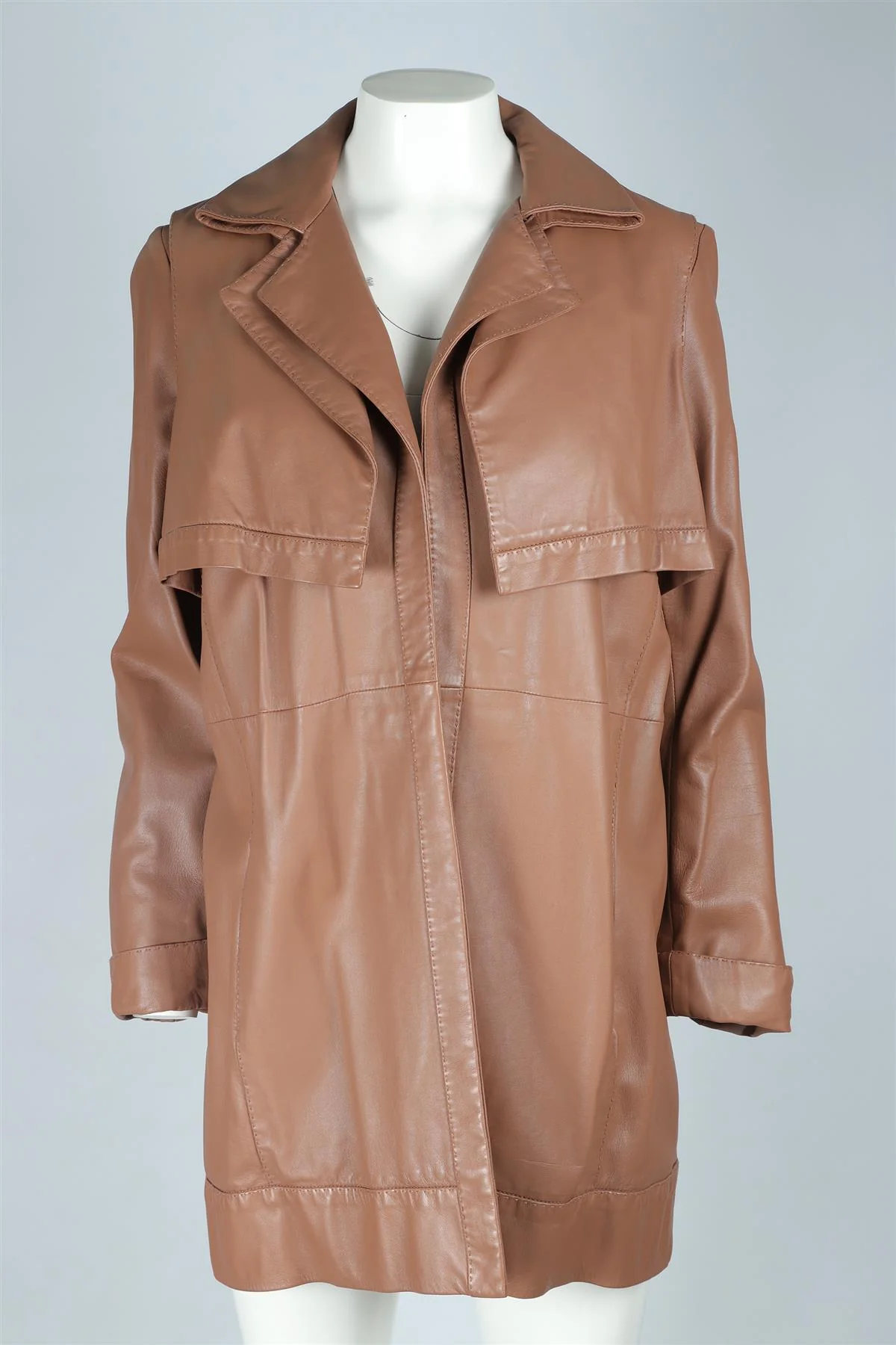 AMANDA WAKELEY NUDE LEATHER JACKET UK 14 - Image 2