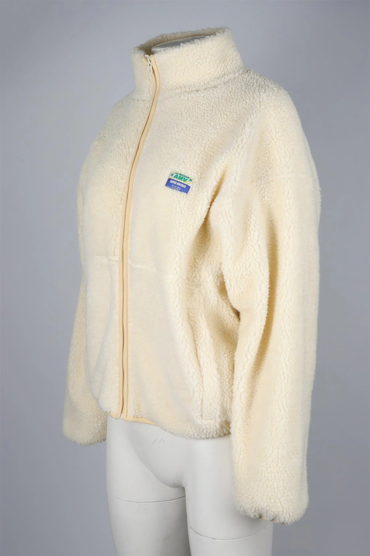 AMERICAN VINTAGE CREAM FLEECE JACKET XS-SMALL - Image 3