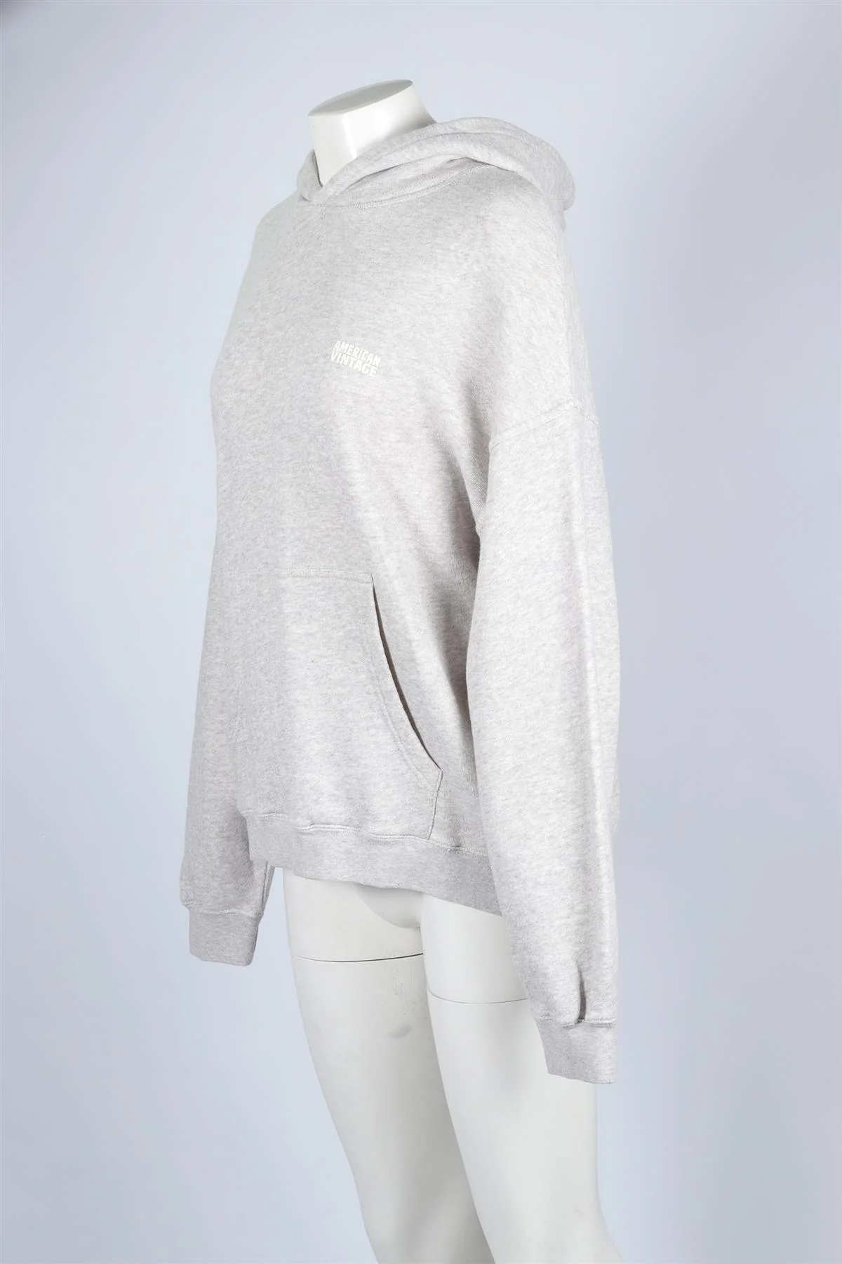 AMERICAN VINTAGE GREY COTTON HOODIE US 10 UK 14 - Image 3
