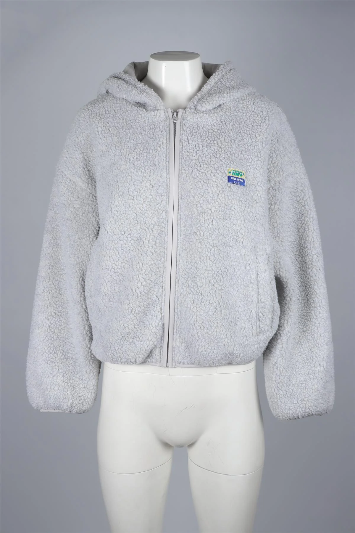 AMERICAN VINTAGE GREY FLEECE JACKET XS-SMALL - Image 2