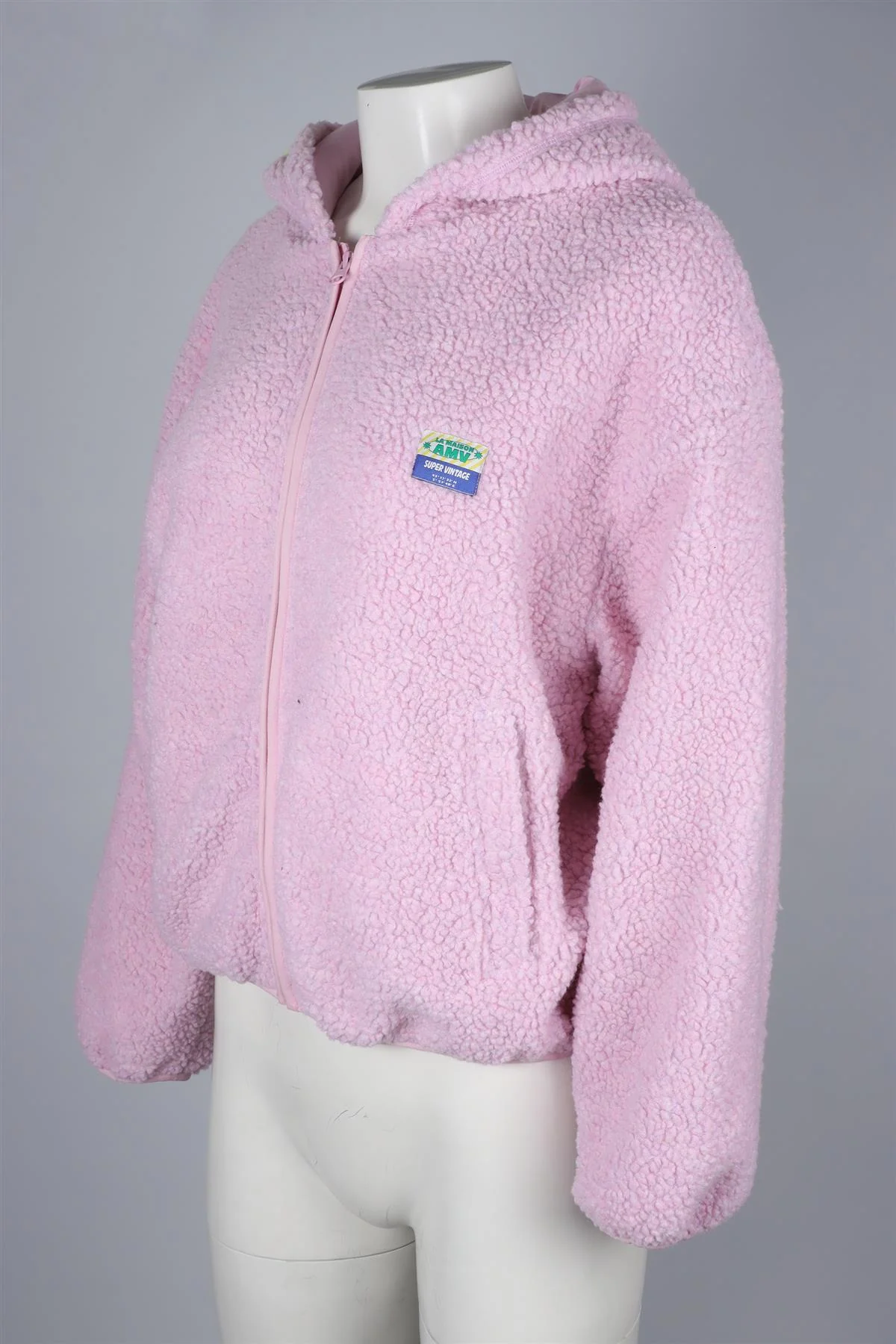 AMERICAN VINTAGE PINK FLEECE JACKET XS-SMALL - Image 3