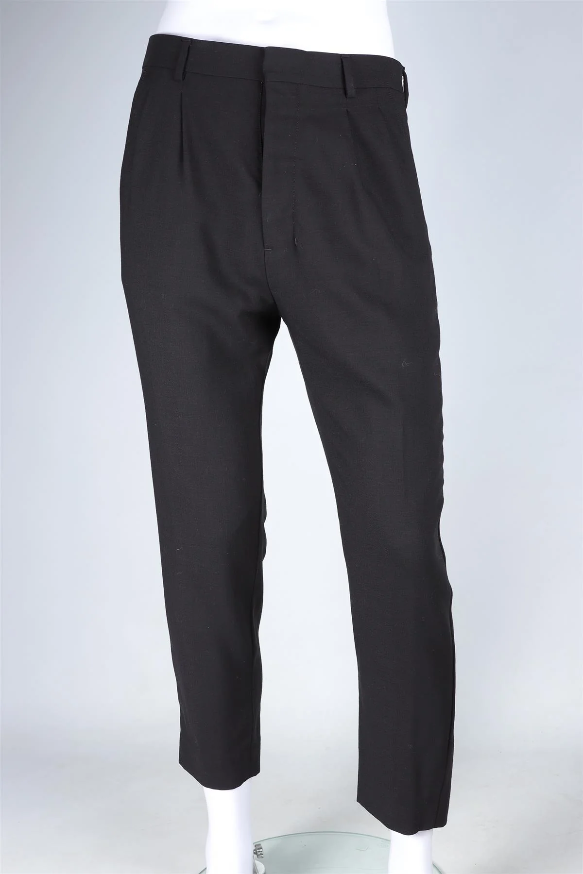 AMI PARIS BLACK MEN'S WOOL STRAIGHT LEG PANTS FR 36 UK/US W28 - Image 2