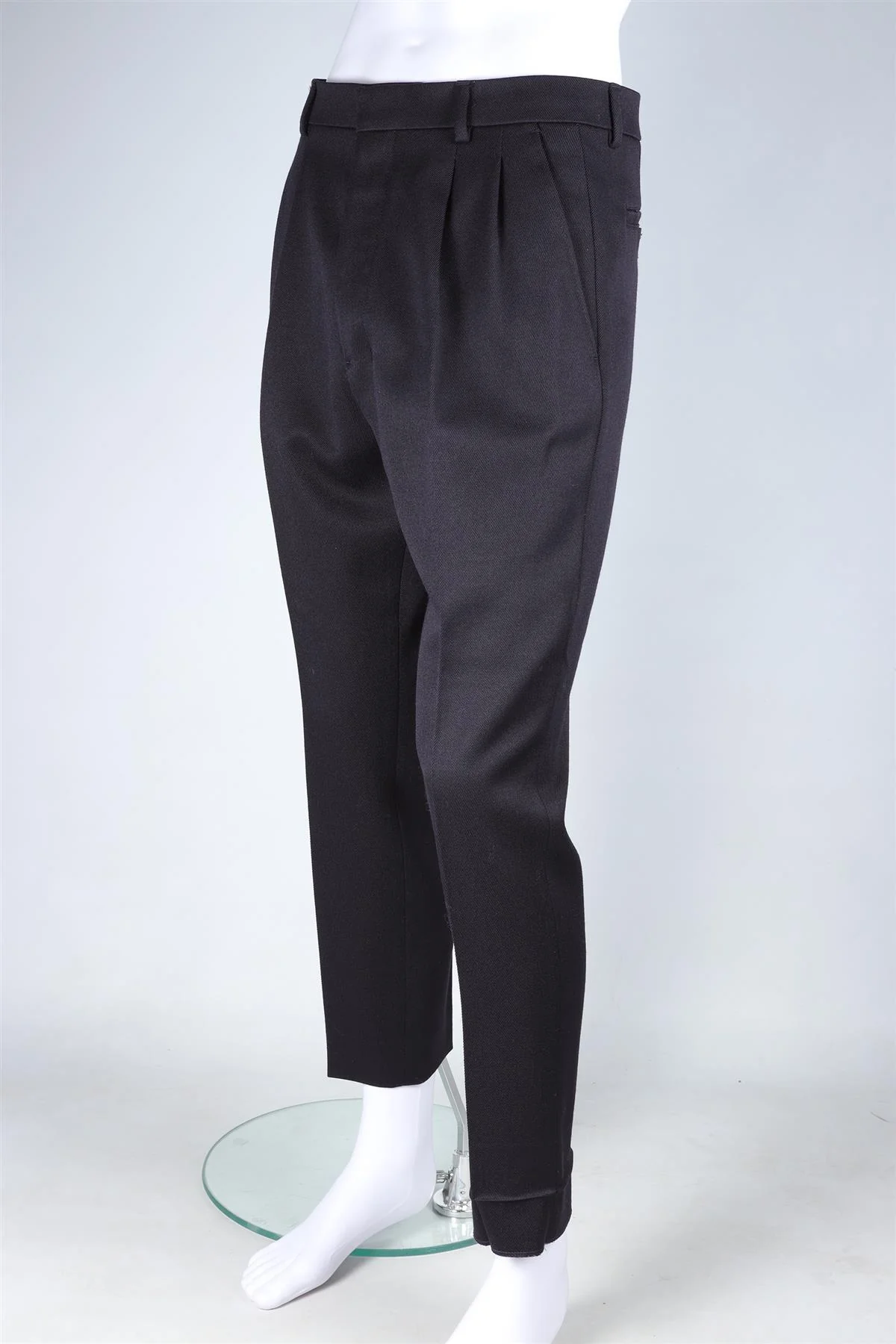 AMI PARIS NAVY MEN'S WOOL STRAIGHT LEG PANTS FR 38 UK/US W30 - Image 3