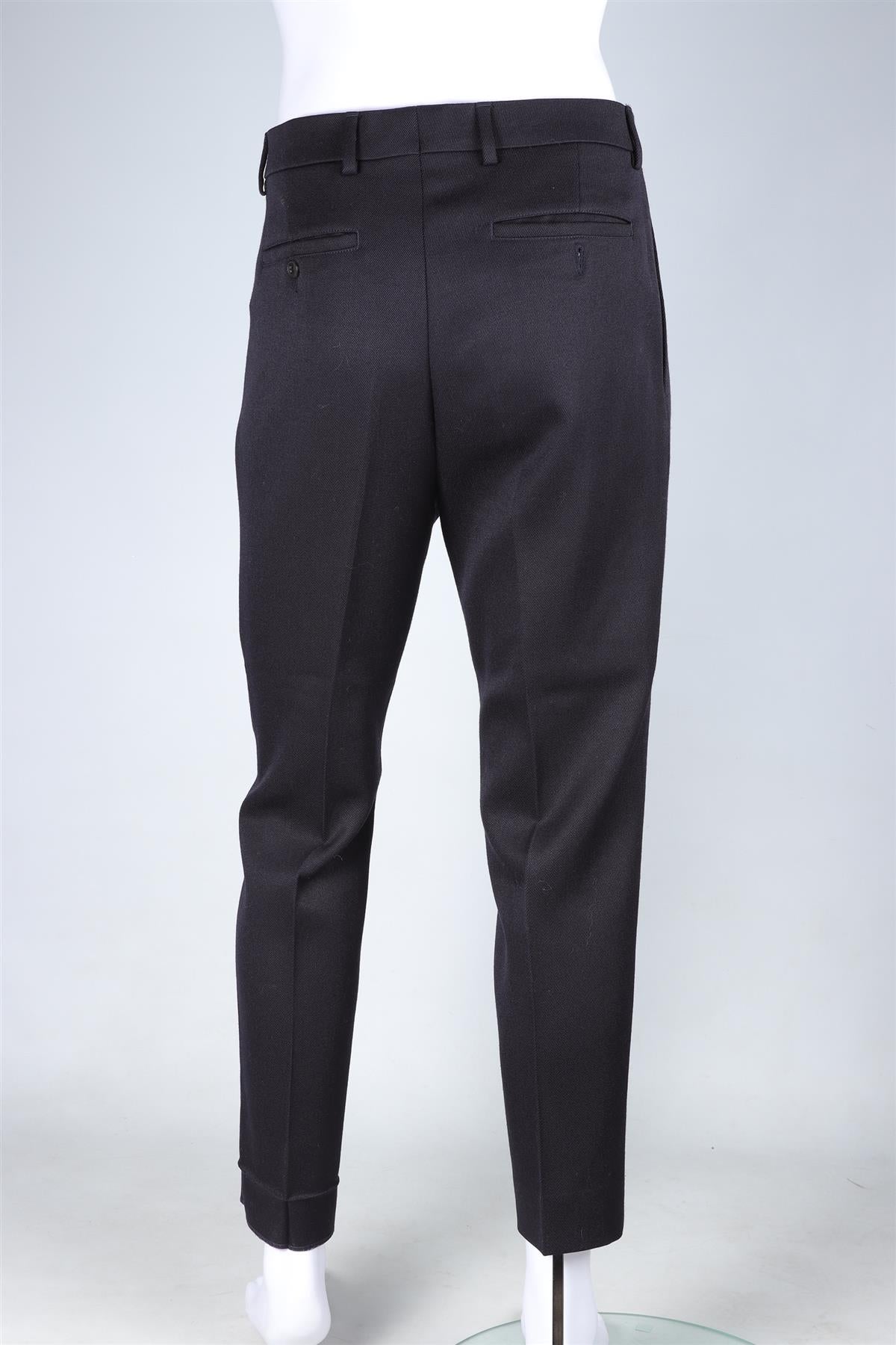 AMI PARIS NAVY MEN'S WOOL STRAIGHT LEG PANTS FR 38 UK/US W30 - Image 4