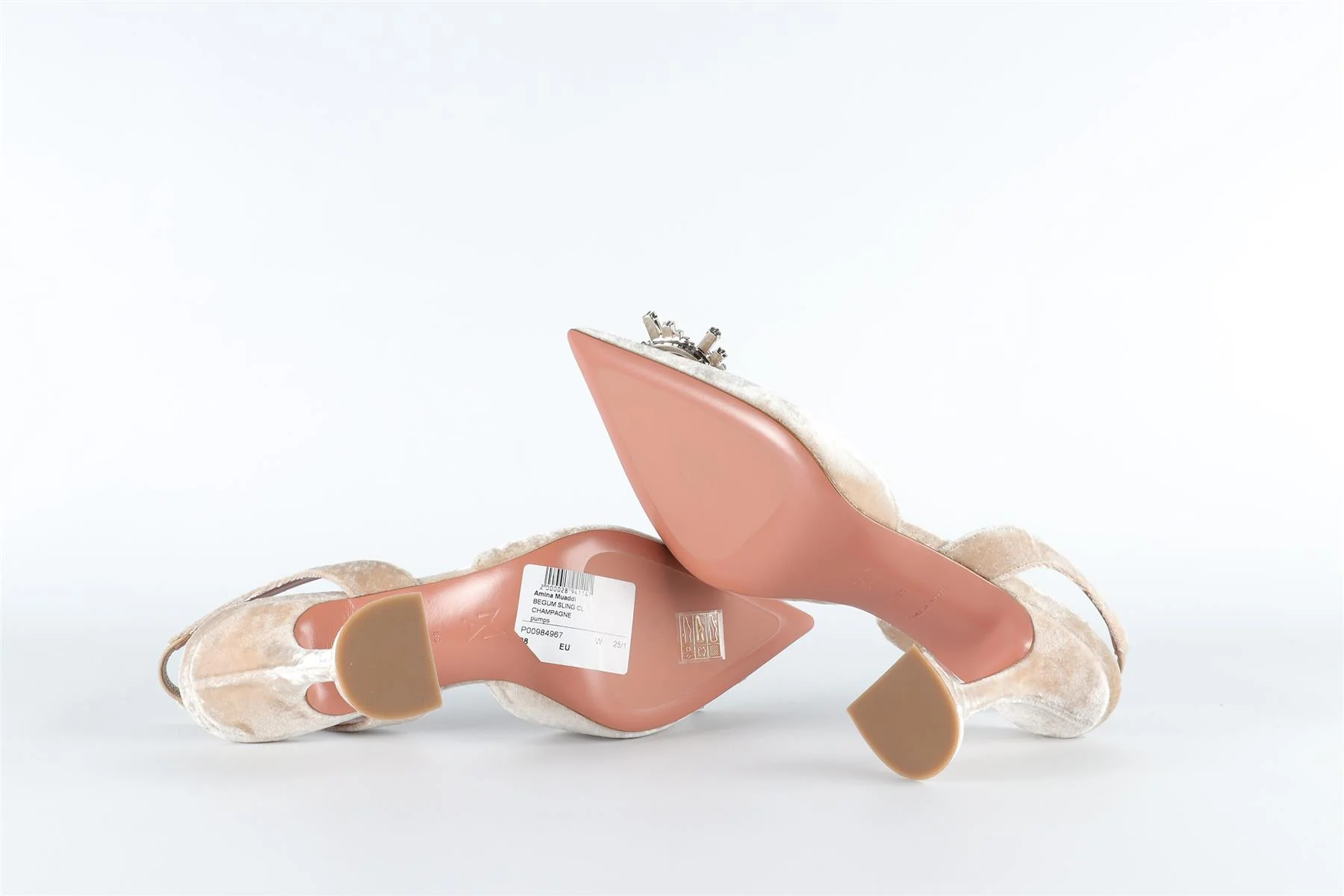 AMINA MUADDI BEIGE VELVET SLINGBACK PUMPS EU 38 UK 5 US 8 - Image 6