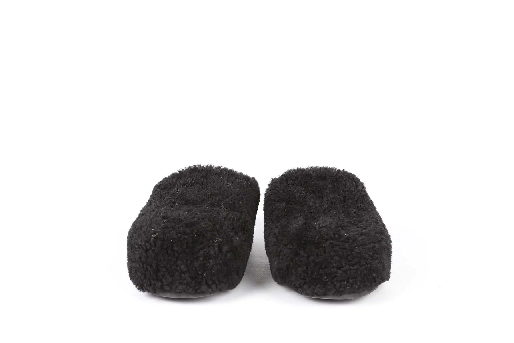 AMINA MUADDI BLACK SHEARLING PLATFORM SLIPPERS EU 38.5 UK 5.5 US 8.5 - Image 3
