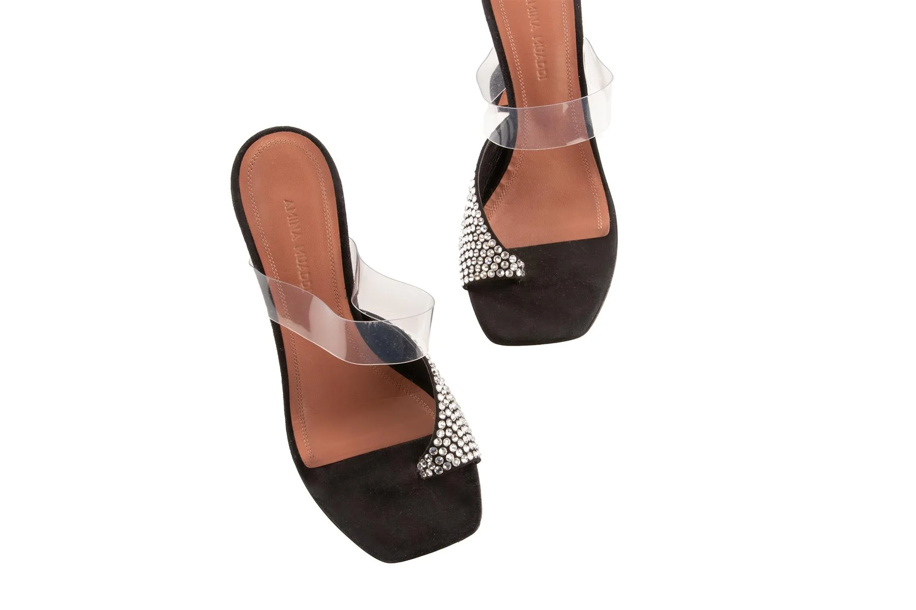 AMINA MUADDI BLACK SUEDE SANDALS EU 35.5 - Image 4