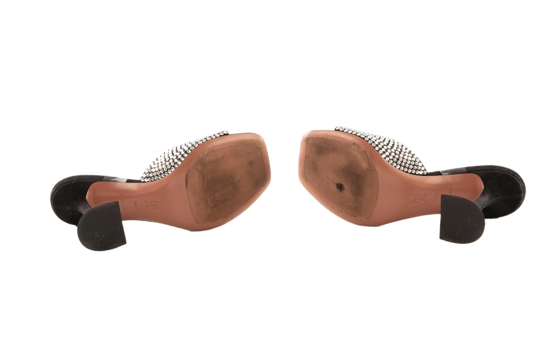 AMINA MUADDI BLACK SUEDE SANDALS EU 35.5 - Image 6