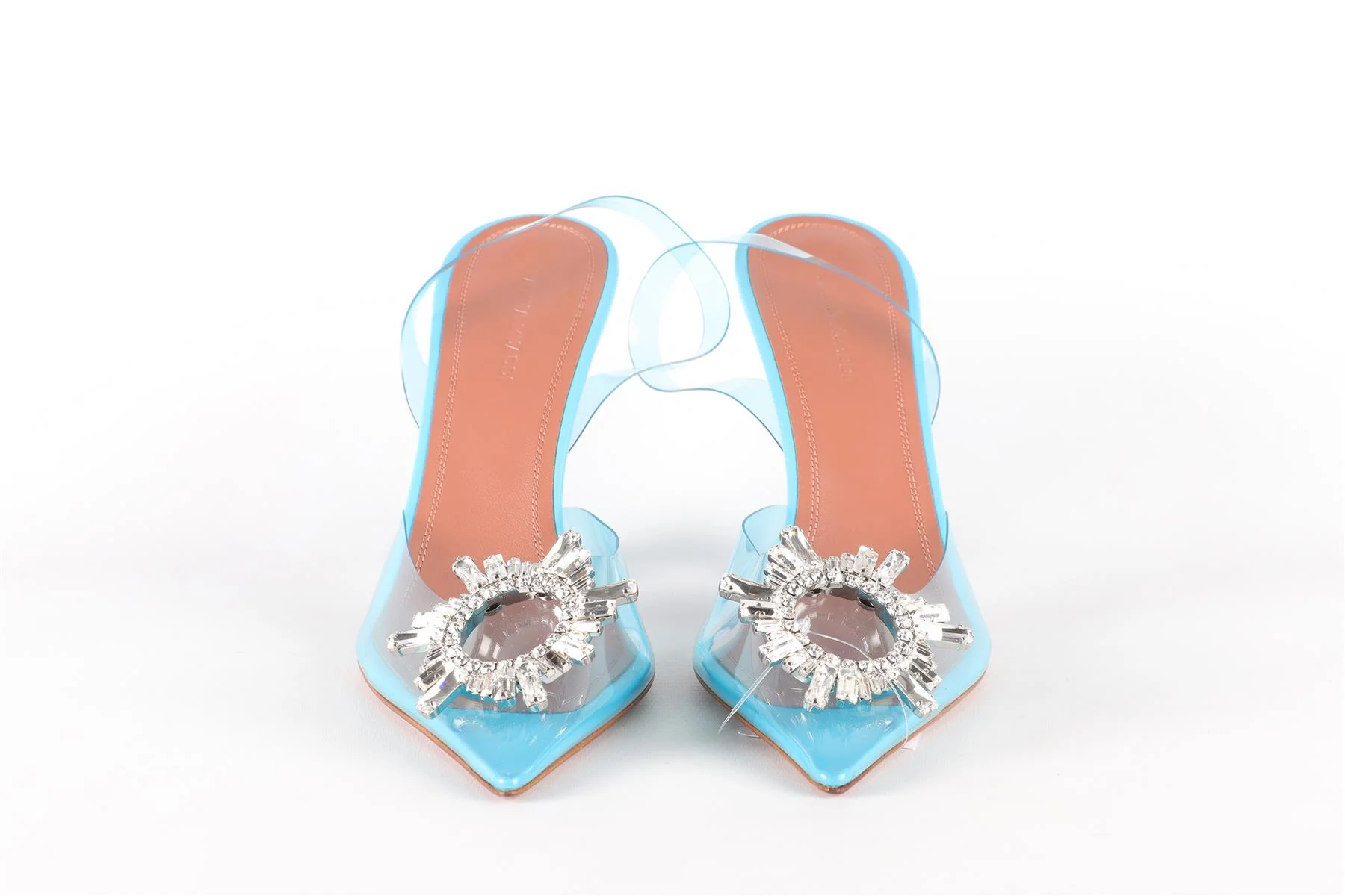 AMINA MUADDI BLUE CRYSTAL AND PVC SLINGBACK PUMPS EU 38 UK 5 US 8 - Image 3