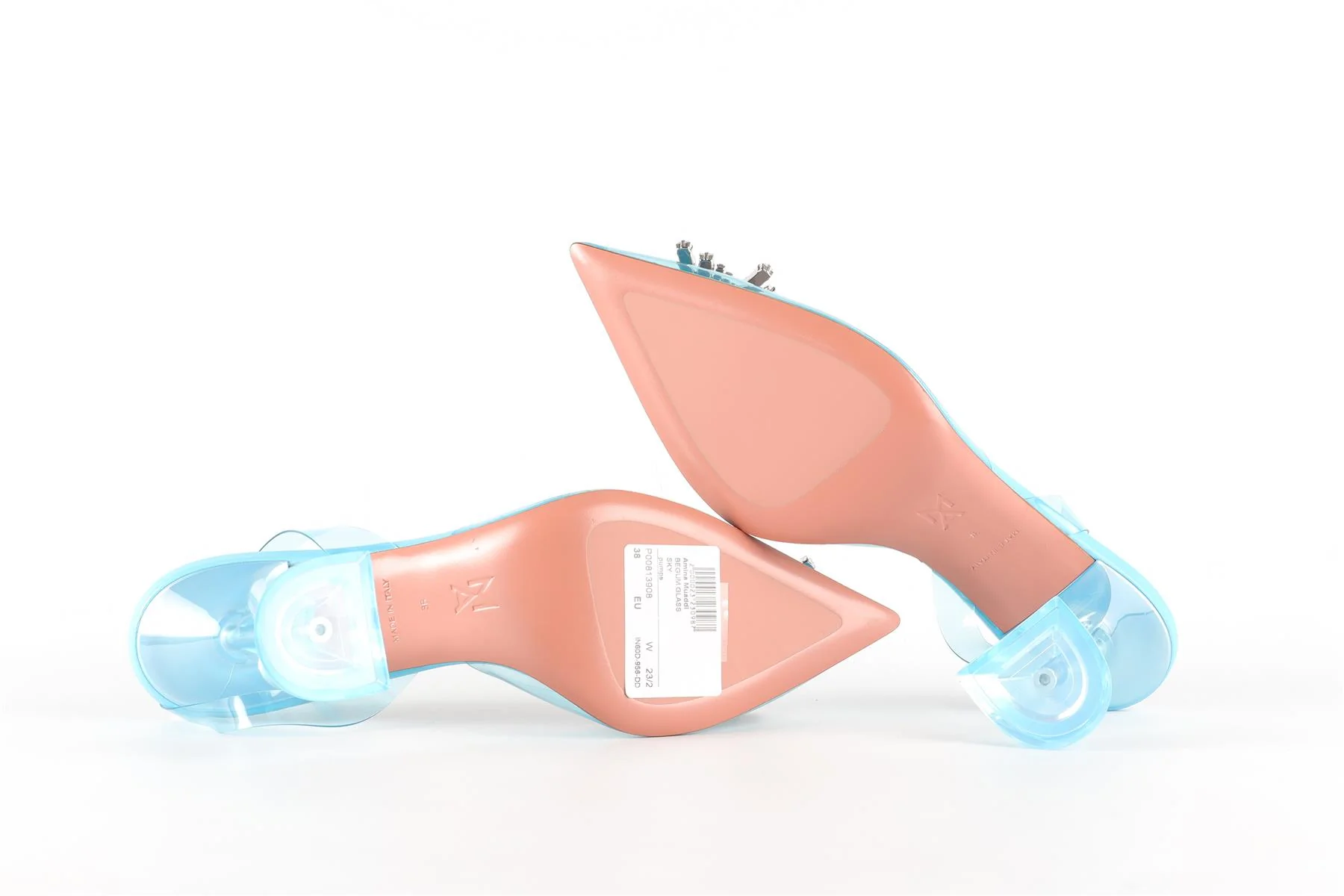 AMINA MUADDI BLUE CRYSTAL AND PVC SLINGBACK PUMPS EU 38 UK 5 US 8 - Image 6