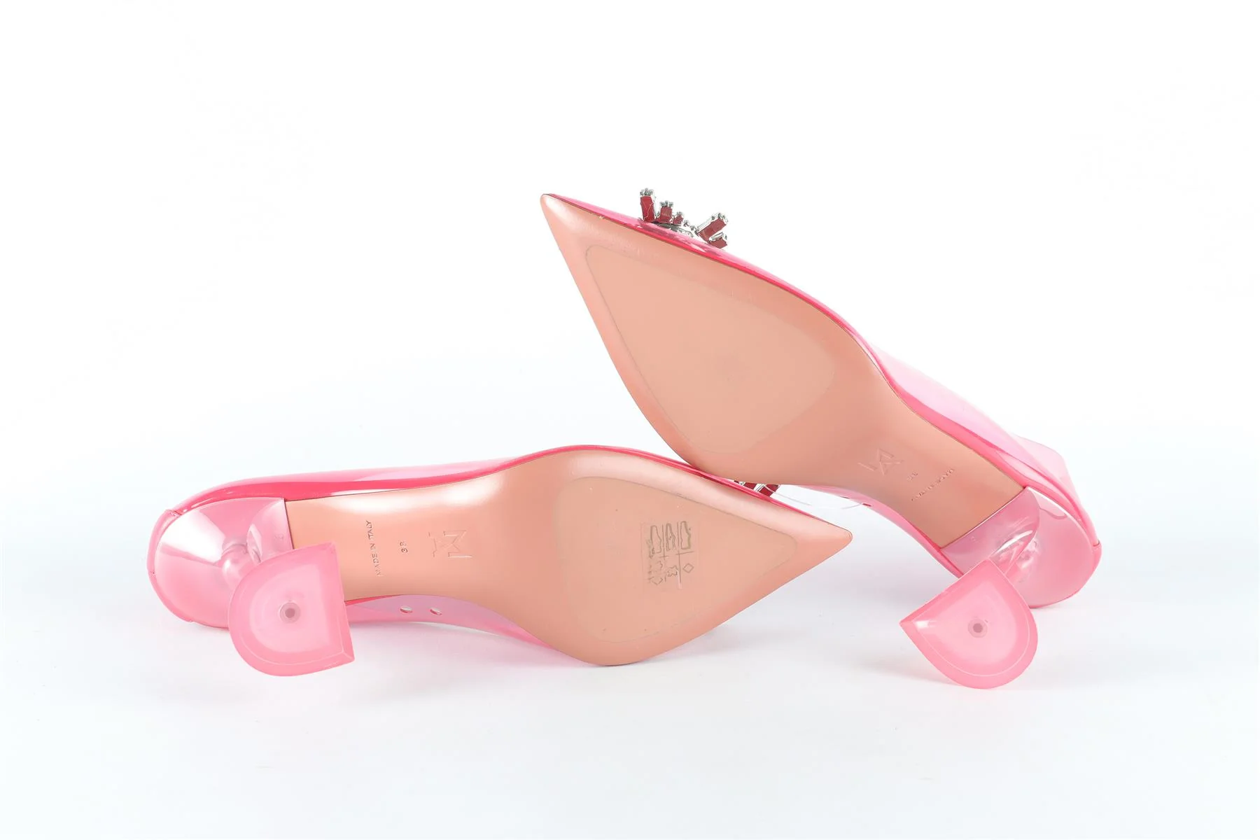 AMINA MUADDI PINK CRYSTAL AND PVC PUMPS EU 38 UK 5 US 8 - Image 6