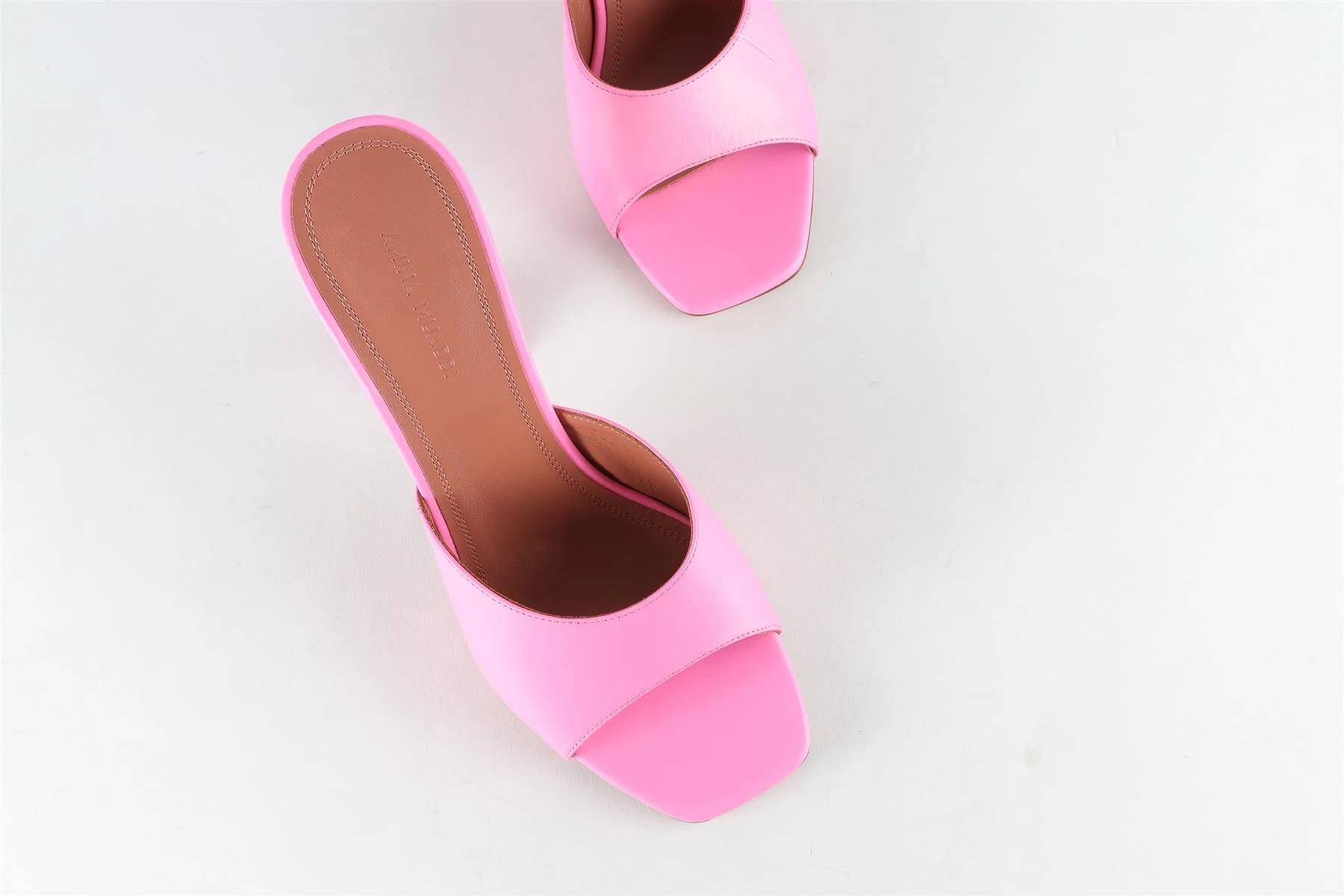 AMINA MUADDI PINK LEATHER MULES EU 38 UK 5 US 8 - Image 4