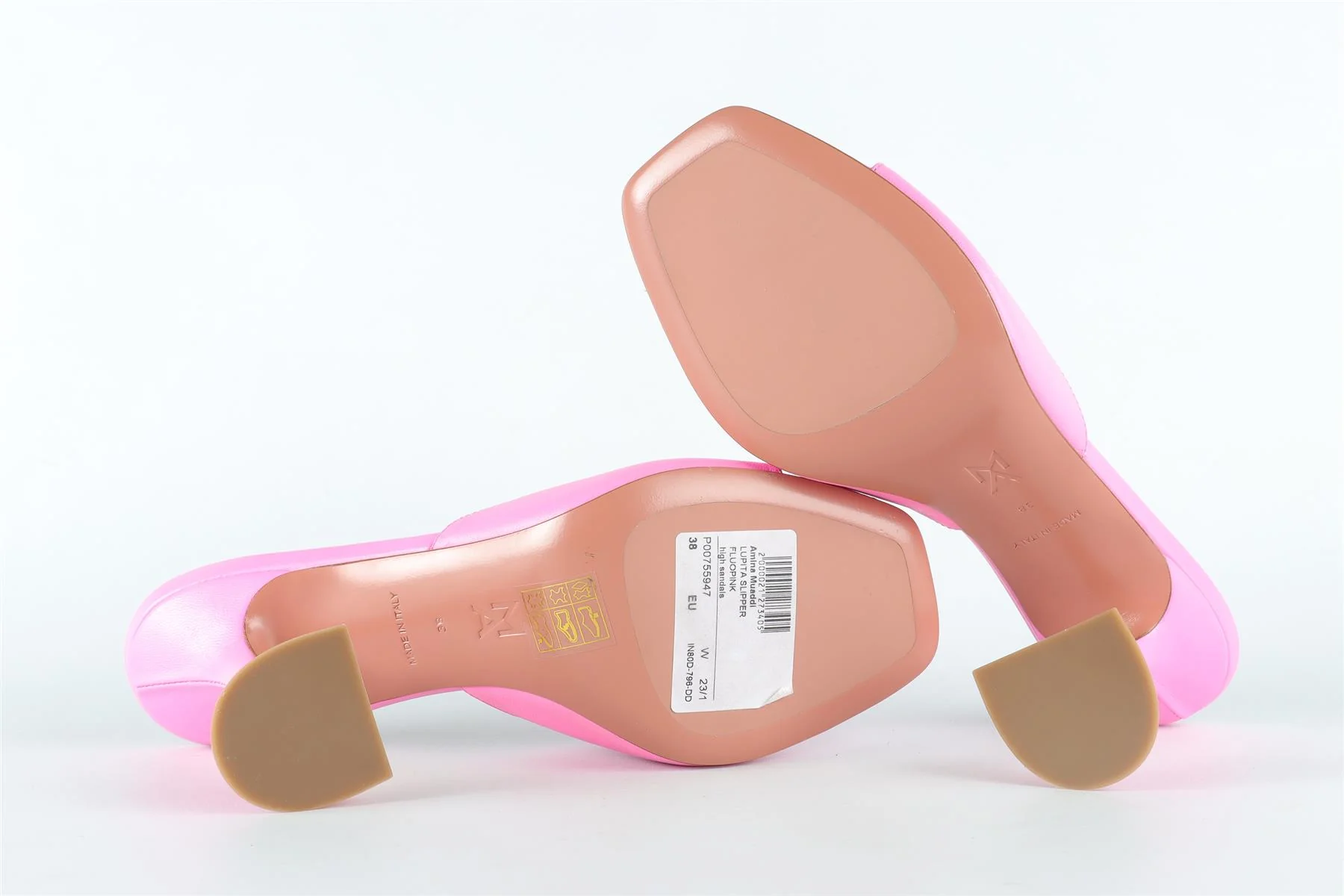 AMINA MUADDI PINK LEATHER MULES EU 38 UK 5 US 8 - Image 6