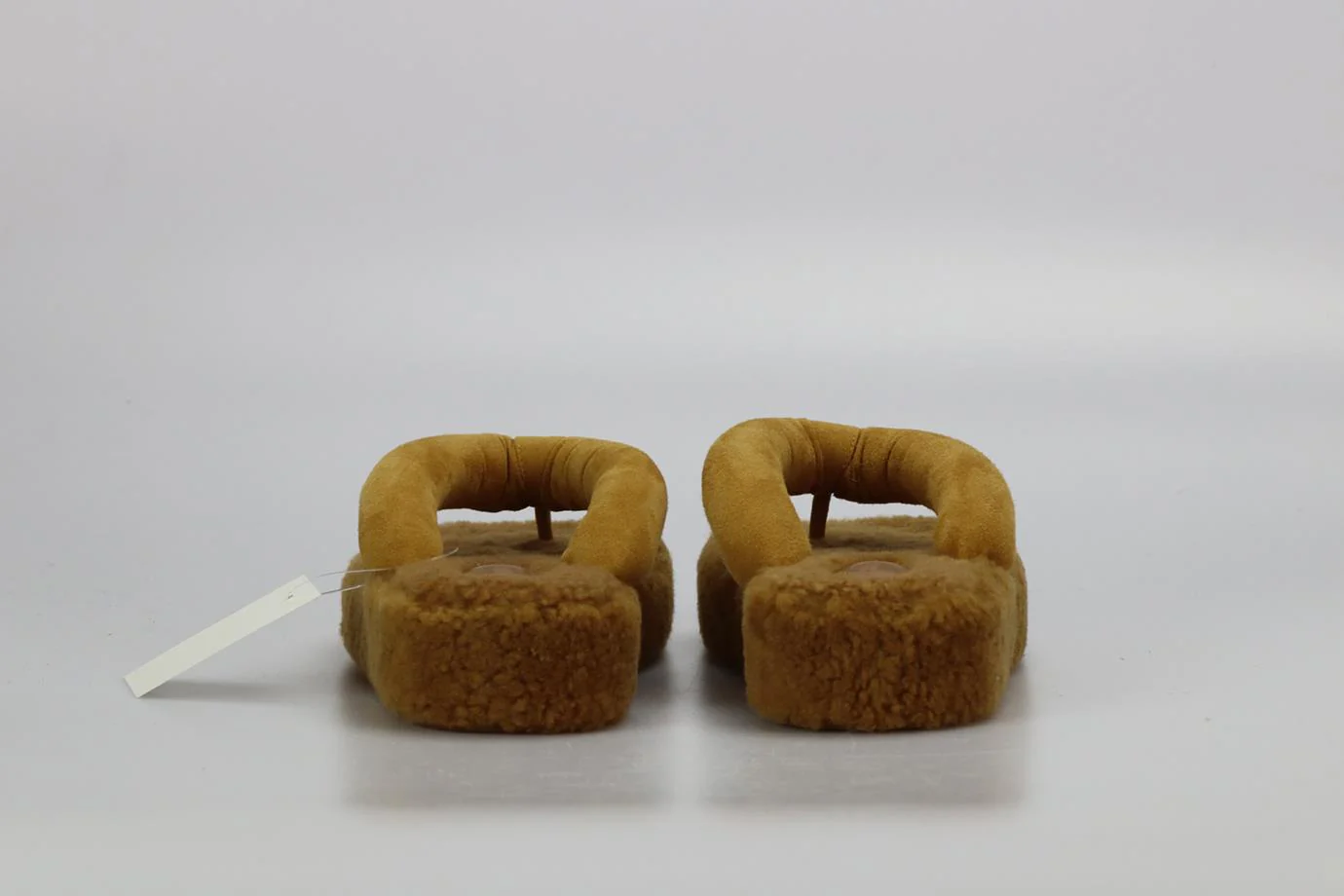 AMINA MUADDI SHEARLING AND SUEDE THONG SANDALS EU 38 UK 5 US 8 - Image 4