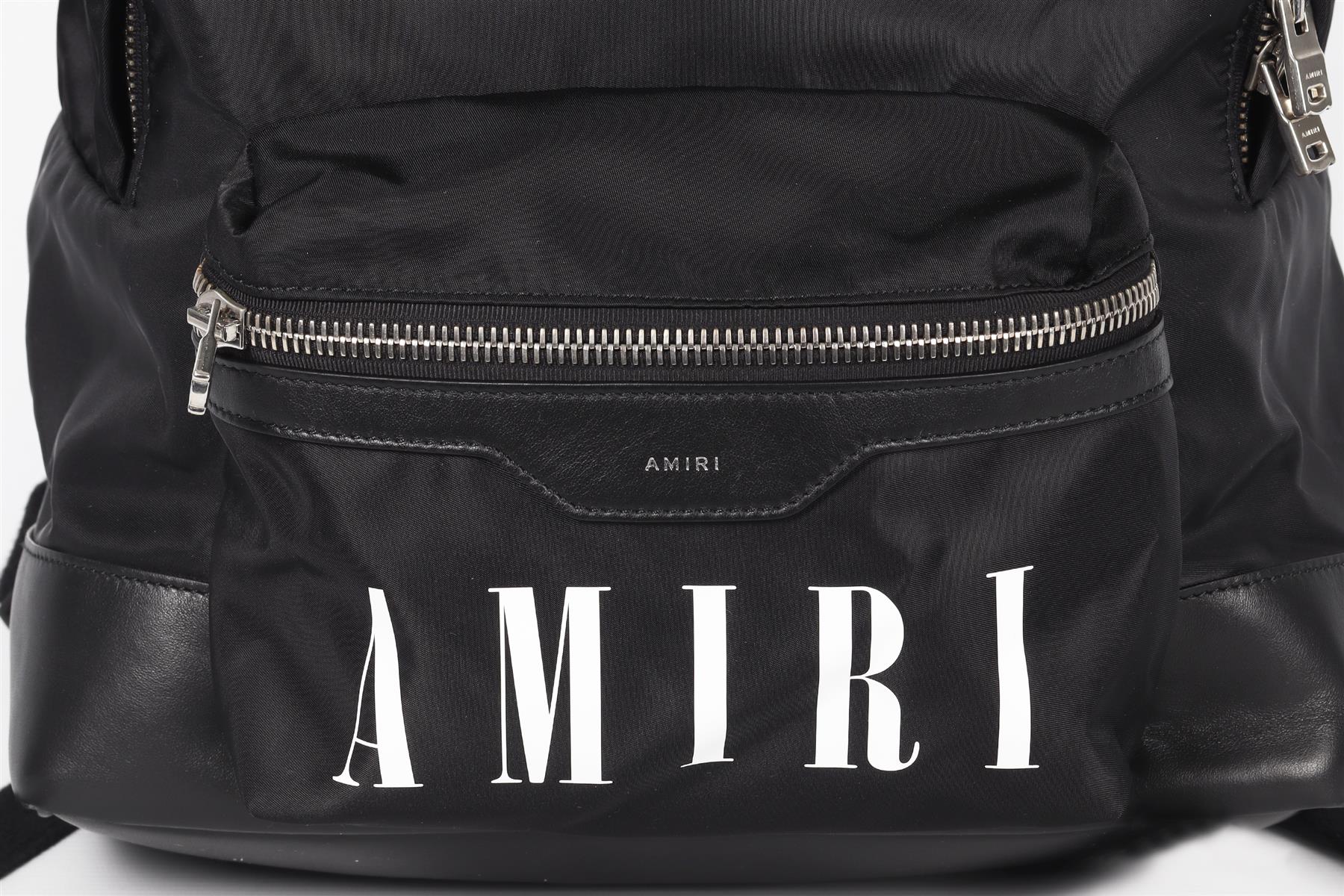 AMIRI BLACK NYLON AND LEATHER BACKPACK - Image 8