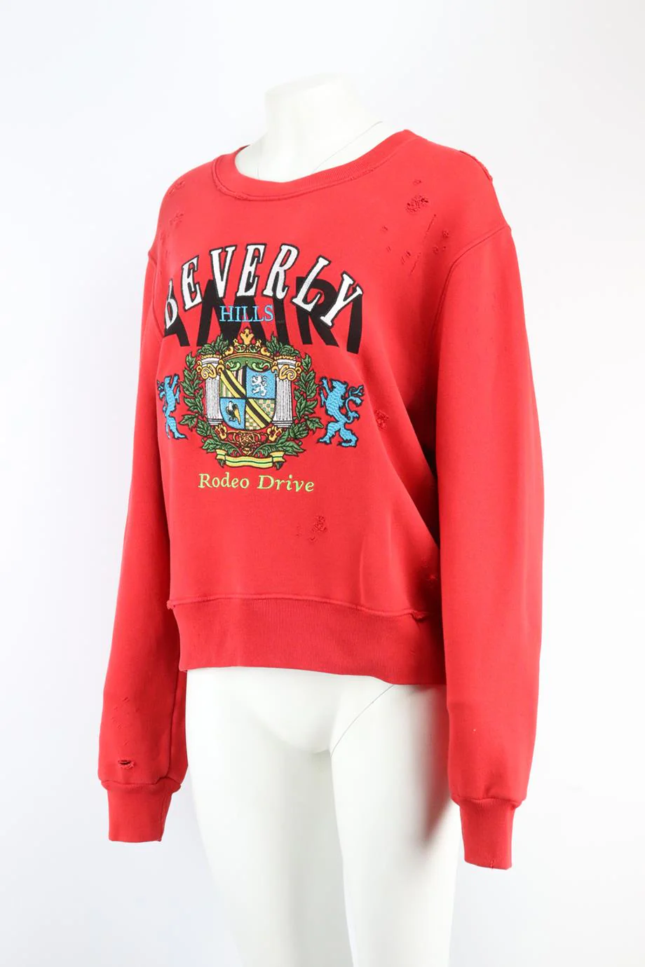 AMIRI DISTRESSED EMBROIDERED COTTON JERSEY SWEATSHIRT SMALL - Image 3