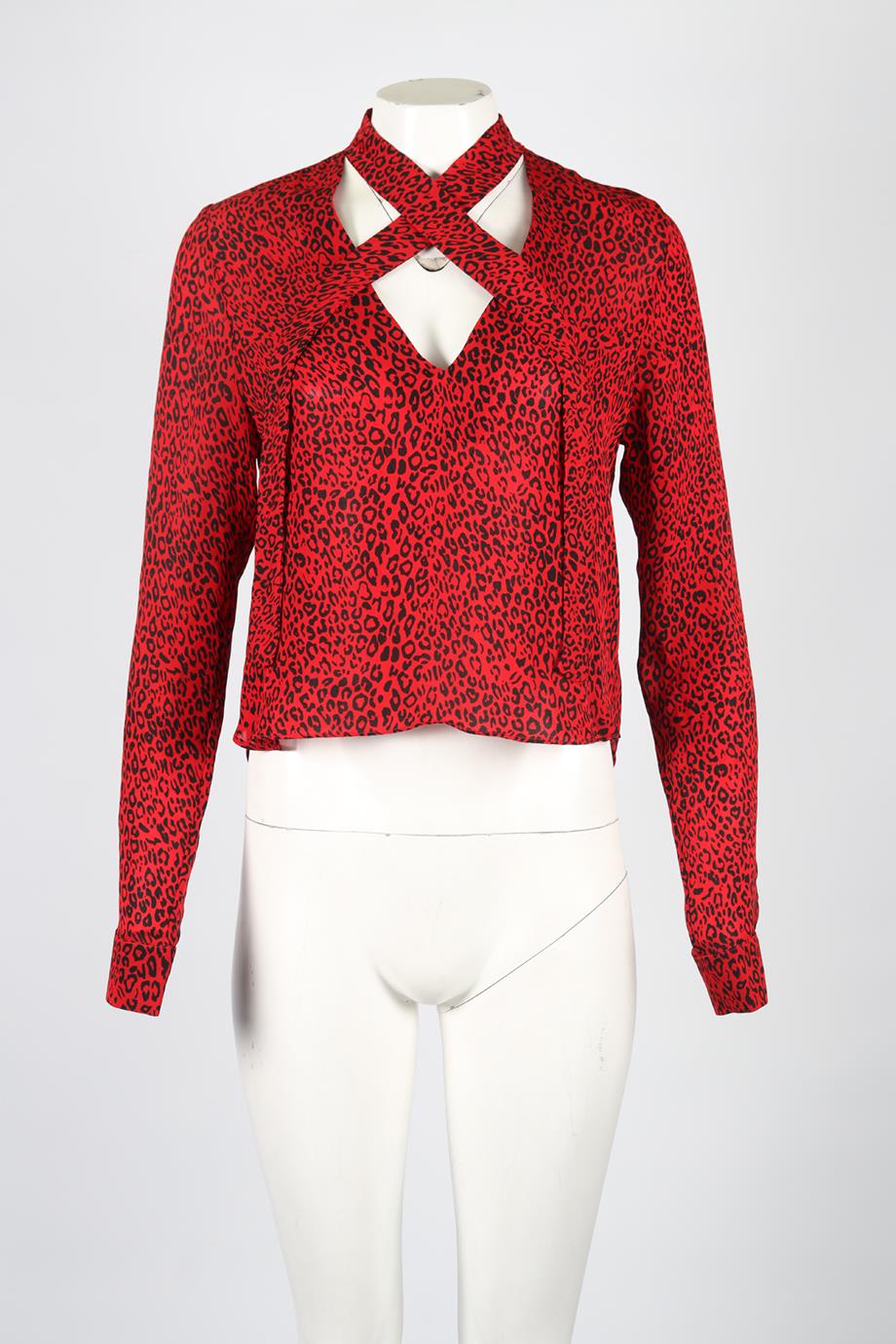 AMIRI LEOPARD PRINT SILK TOP SMALL - Image 2