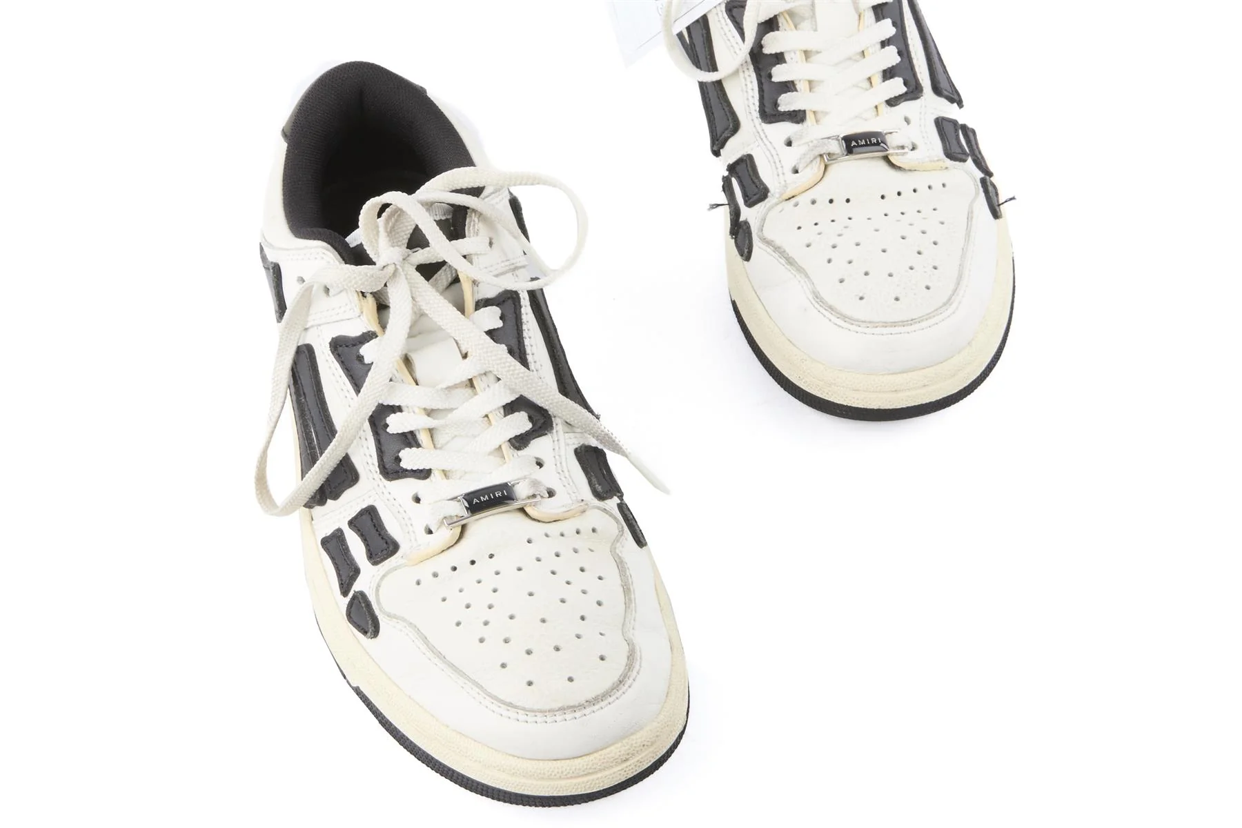 AMIRI WHITE SKEL LEATHER SNEAKERS EU 38 UK 5 US 8 - Image 4