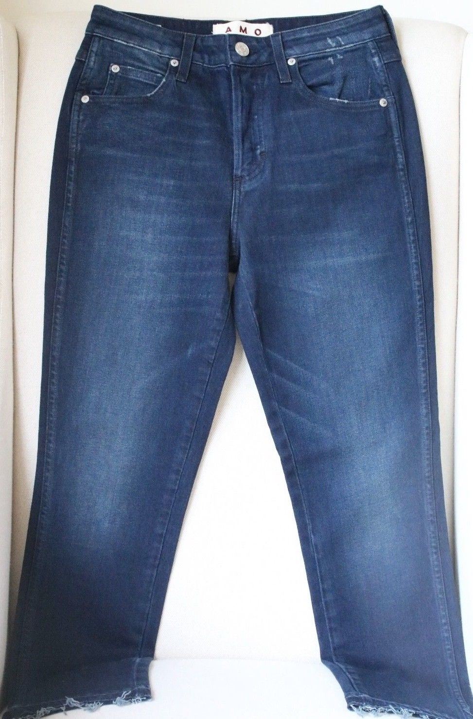 AMO BABE RELEASED HEM CROP JEANS IN ECLIPSE W27 UK 8/10 - Image 2
