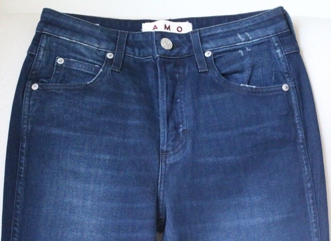 AMO BABE RELEASED HEM CROP JEANS IN ECLIPSE W27 UK 8/10 - Image 4