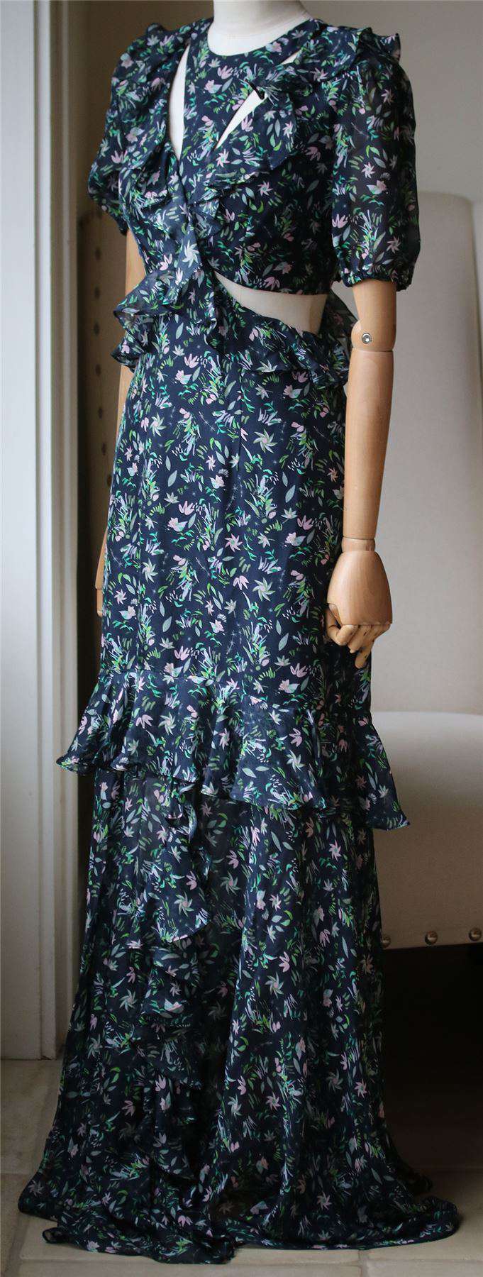 AMUR CARTER CUTOUT SILK GOWN US 4 UK 8 - Image 3