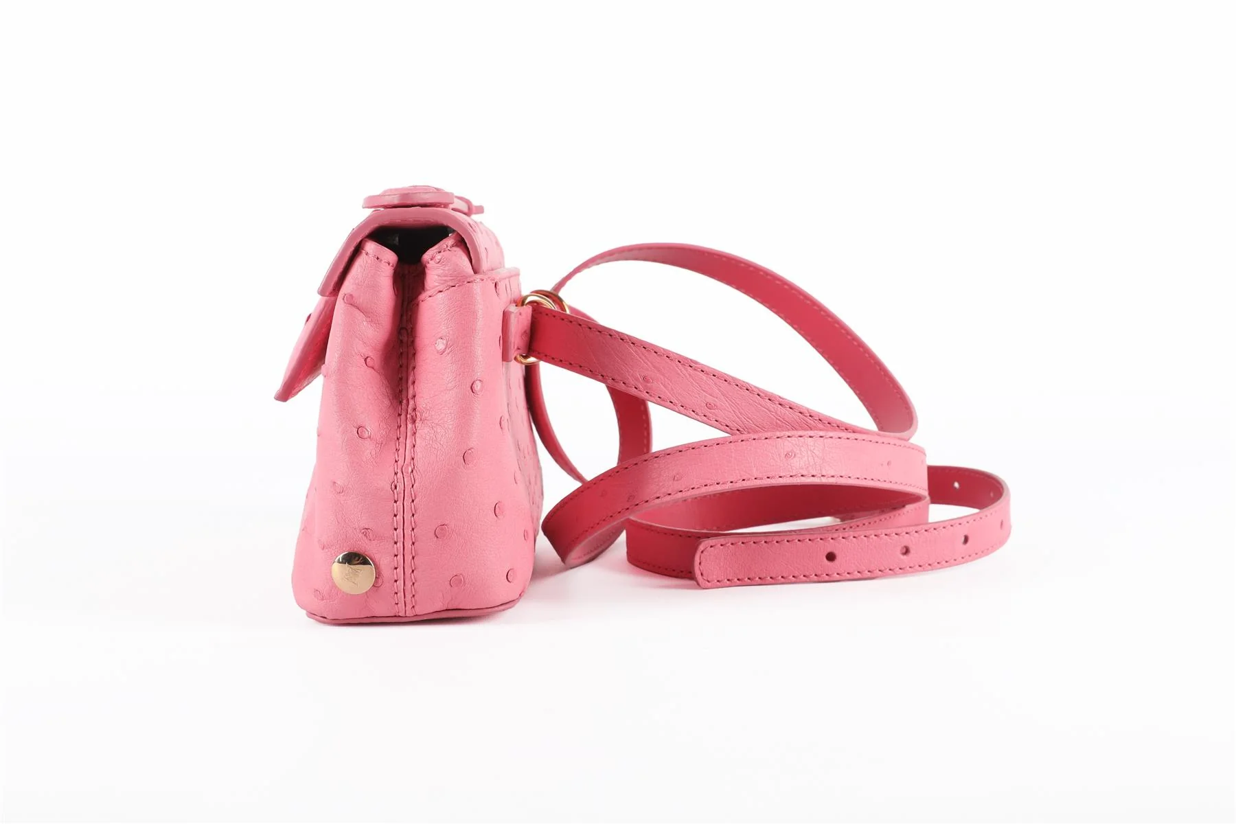 ANALEENA PINK OSTRICH LEATHER CLUTCH - Image 6