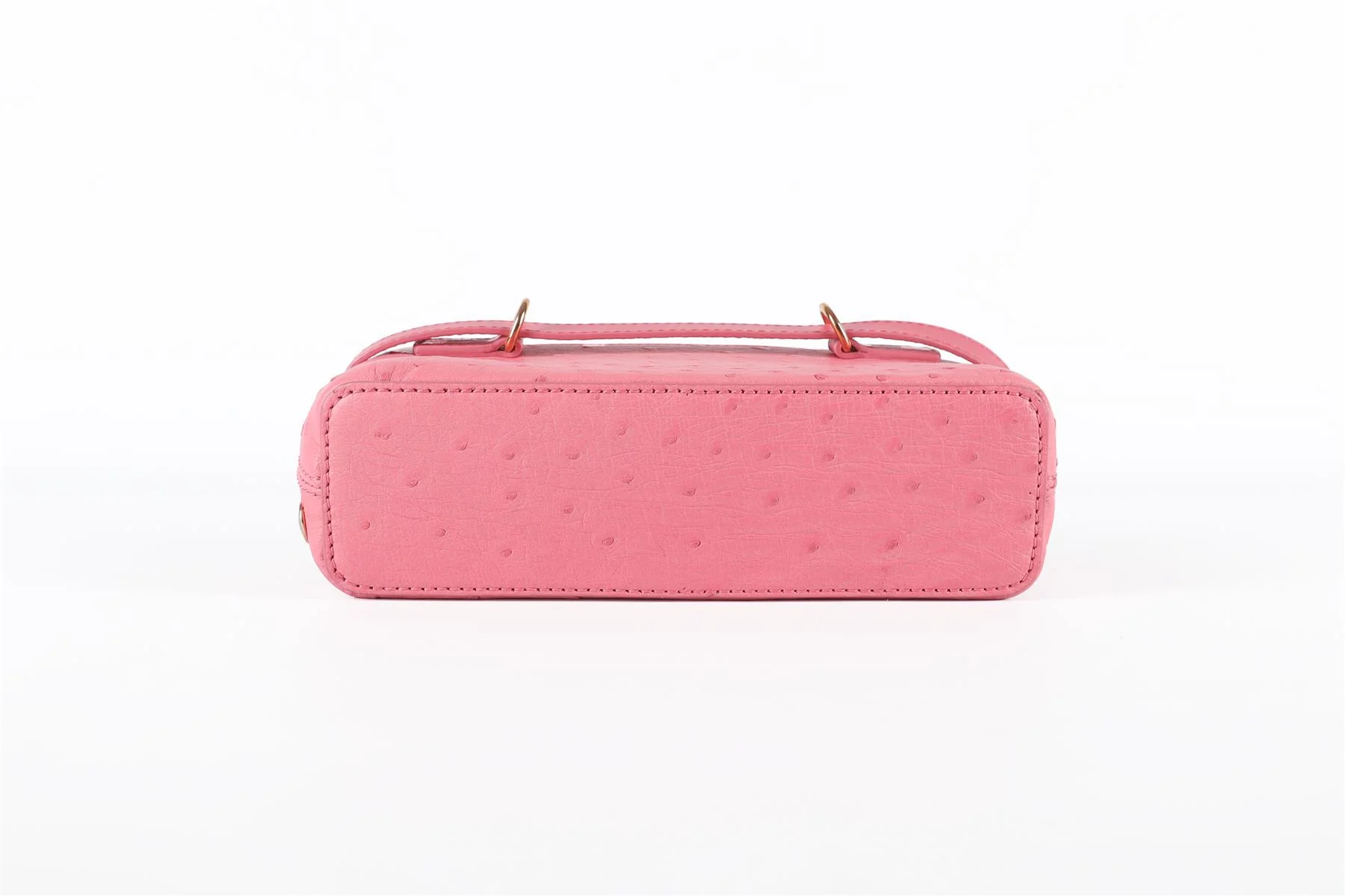 ANALEENA PINK OSTRICH LEATHER CLUTCH - Image 8