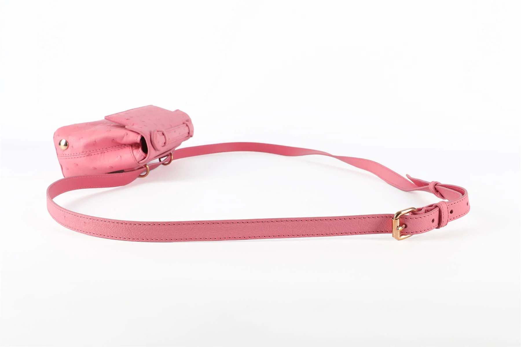 ANALEENA PINK OSTRICH LEATHER CLUTCH - Image 9