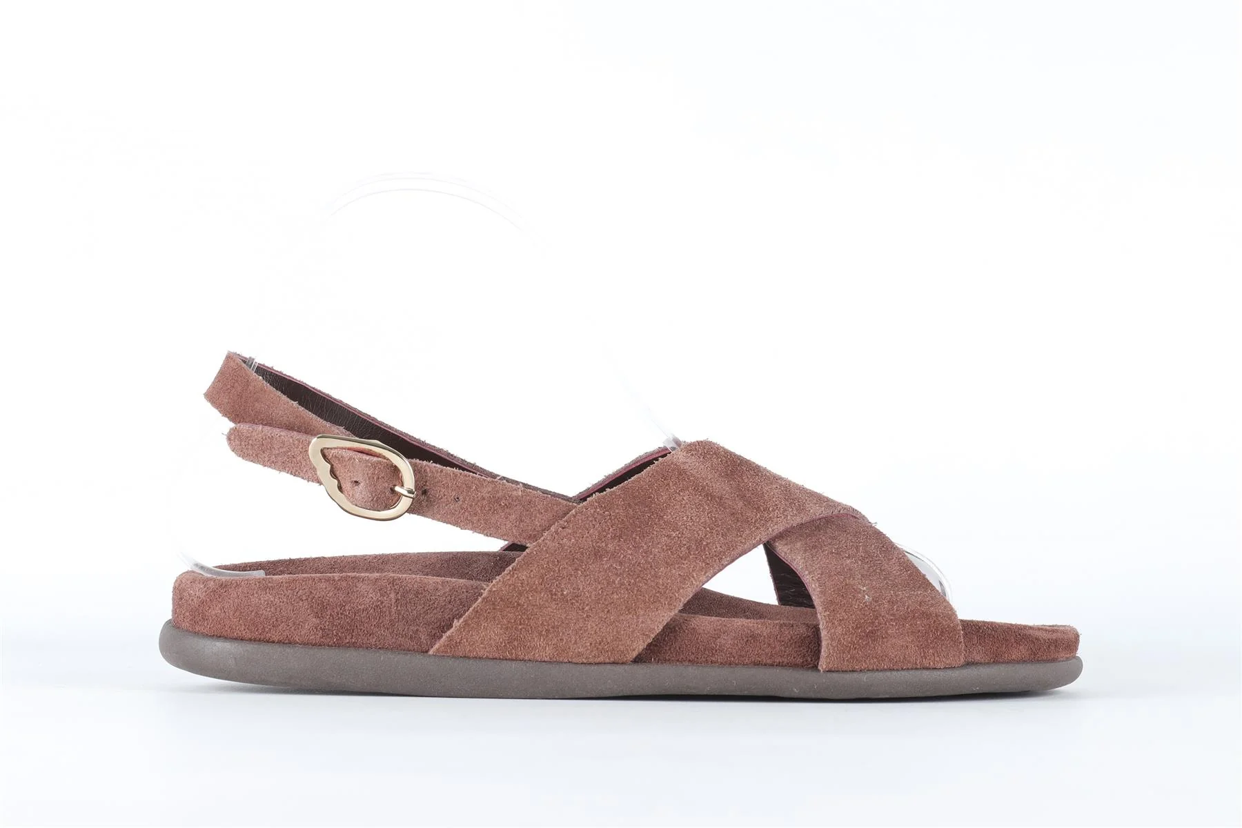 ANCIENT GREEK SANDALS BROWN SUEDE SANDALS EU 38 UK 5 US 8 - Image 2