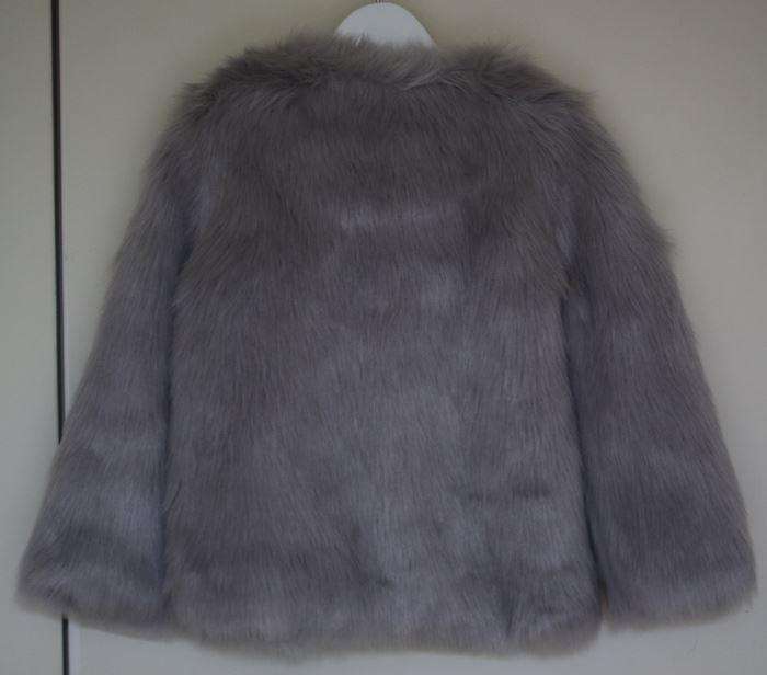 ANGEL'S FACE GIRLS GREY FUR JACKET 4-5 YEARS - Image 3