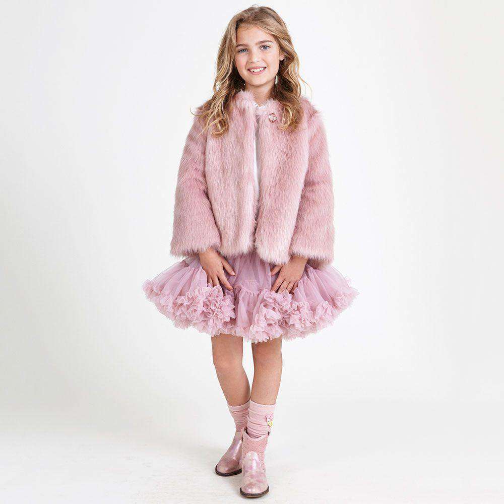 ANGEL'S FACE GIRLS PINK FUR JACKET 4-5 YEARS - Image 2