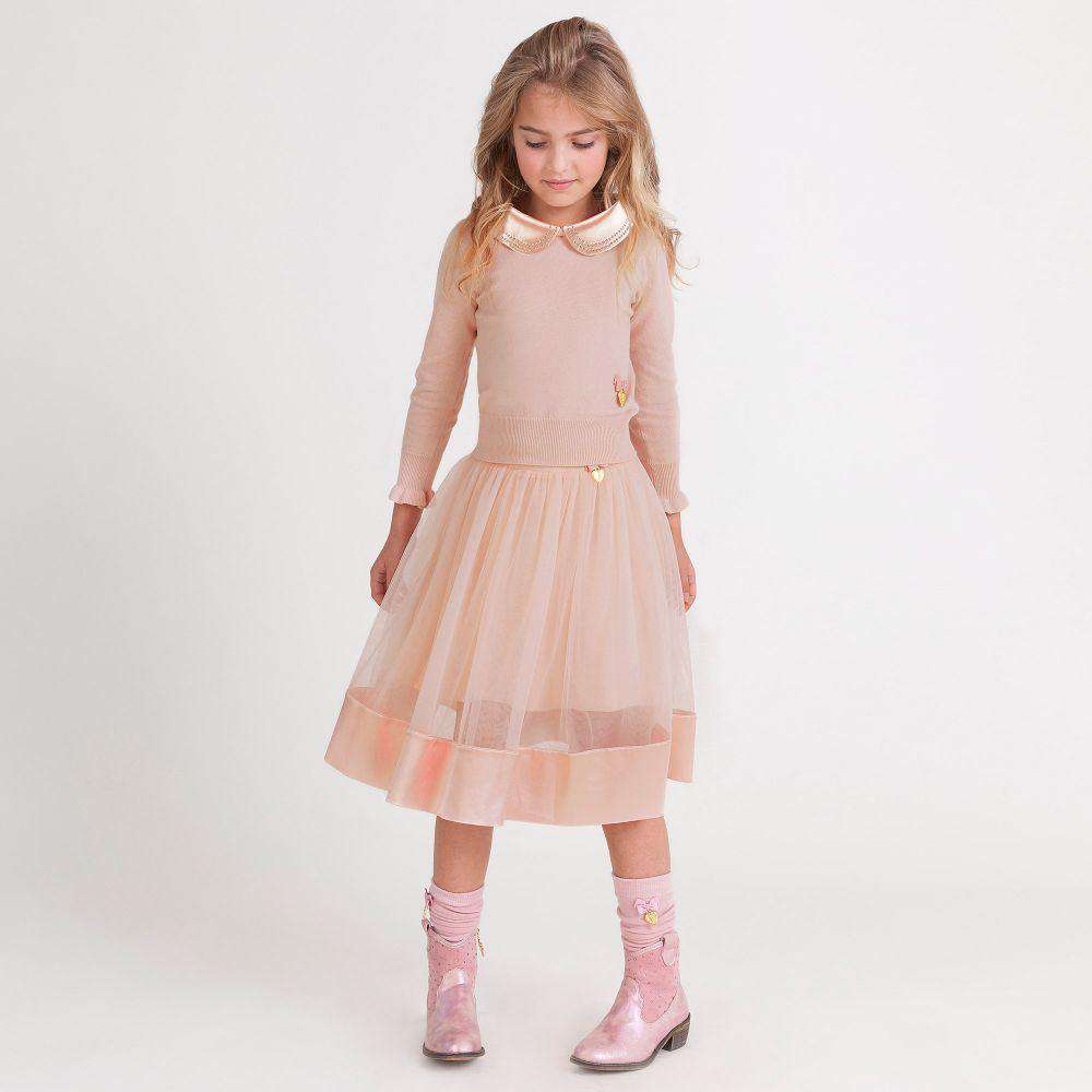 ANGEL'S FACE GIRLS PINK TULLE & SATIN SKIRT 4-5 YEARS