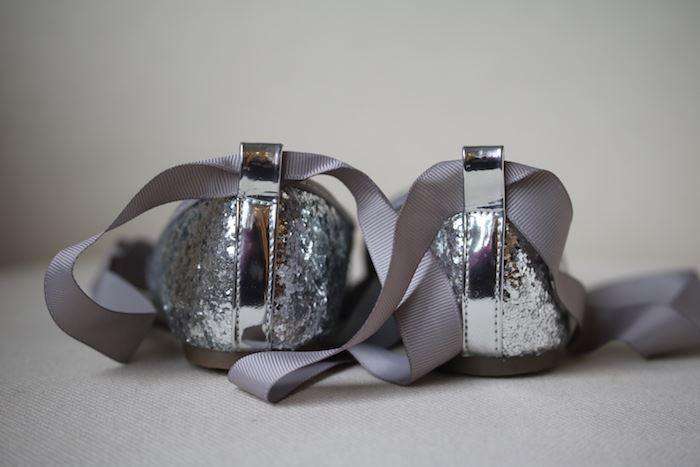 ANGEL'S FACE GIRLS SILVER GLITTER BALLERINA SHOES EU 29 UK 11 - Image 3