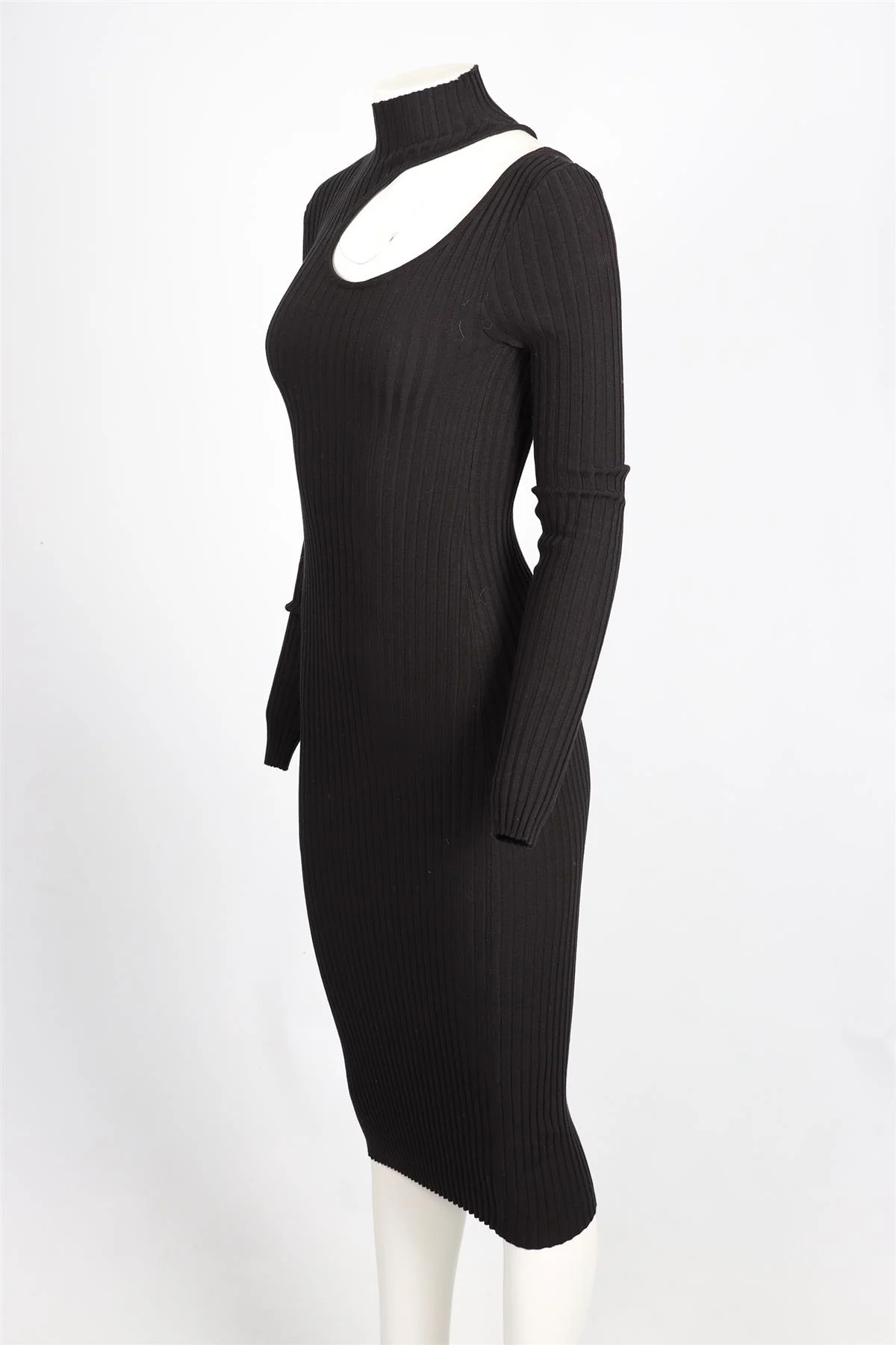 ANINE BING BLACK COTTON BLEND MIDI DRESS XSMALL - Image 3