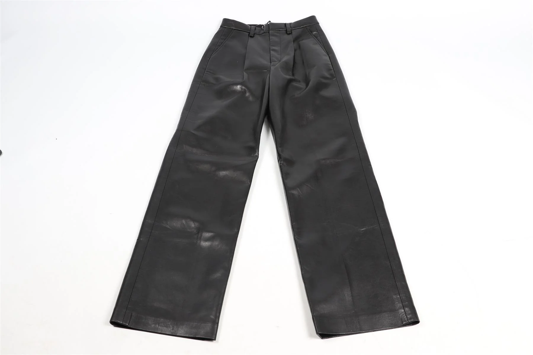 ANINE BING BLACK FAUX LEATHER STRAIGHT LEG PANTS FR 34 UK 6 - Image 3