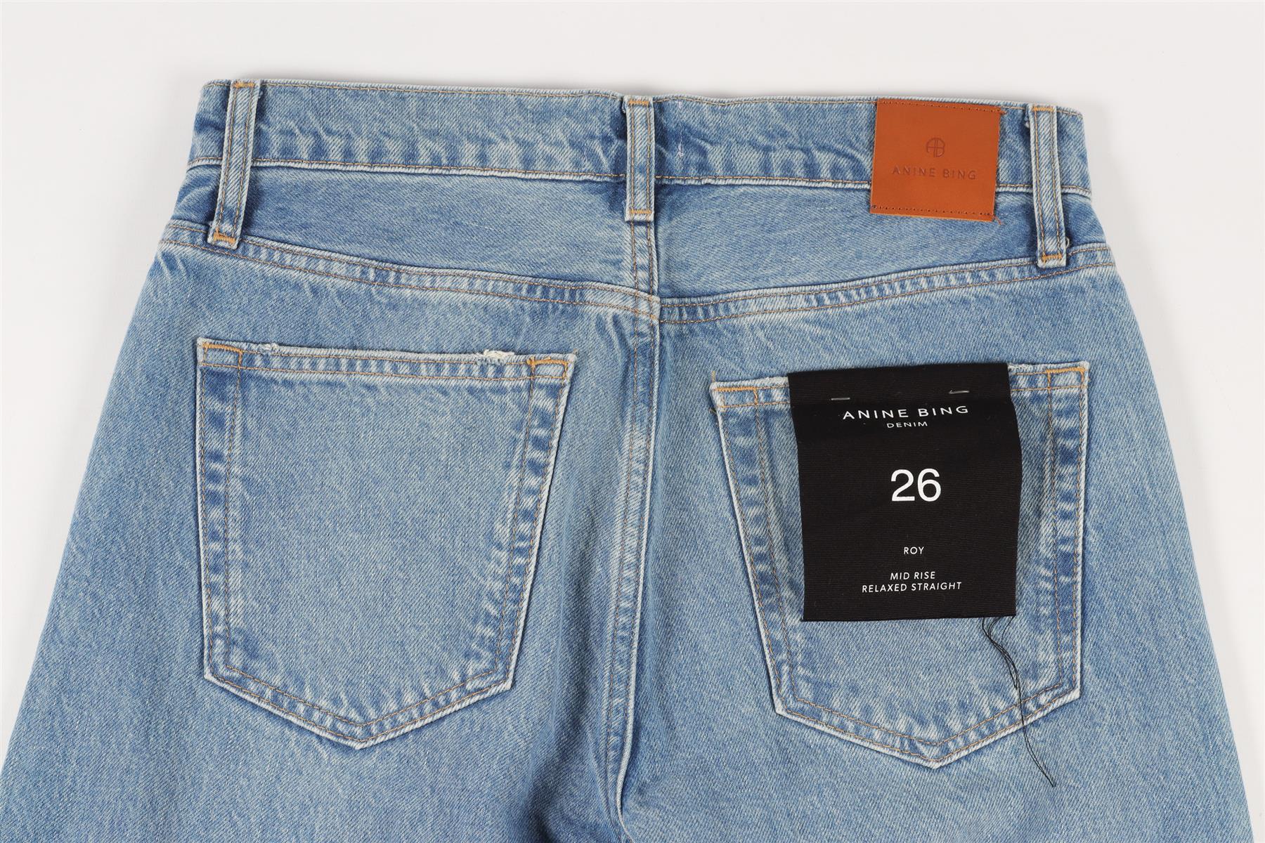ANINE BING BLUE HIGH RISE STRAIGHT LEG JEANS W26 UK 8 - Image 5