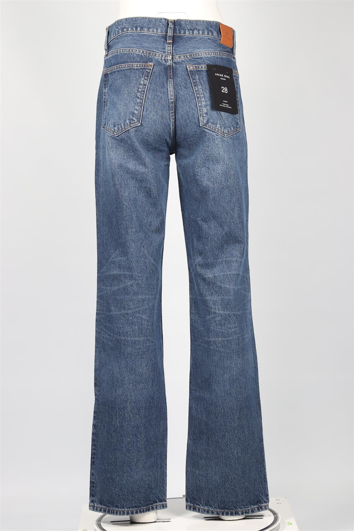 ANINE BING BLUE HIGH RISE STRAIGHT LEG JEANS W28 UK 10 - Image 4