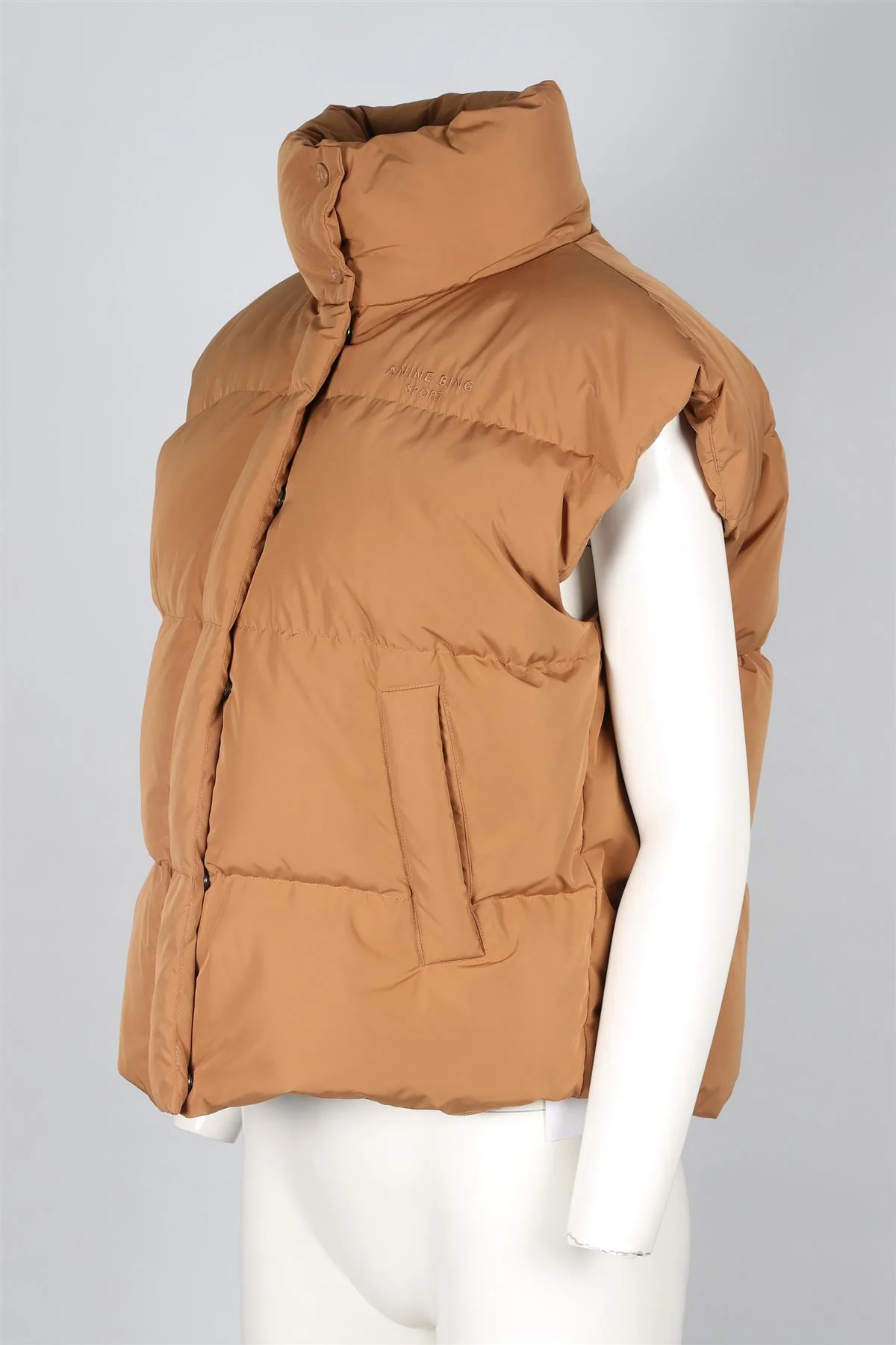 ANINE BING BROWN PADDED DOWN GILET SMALL - Image 3