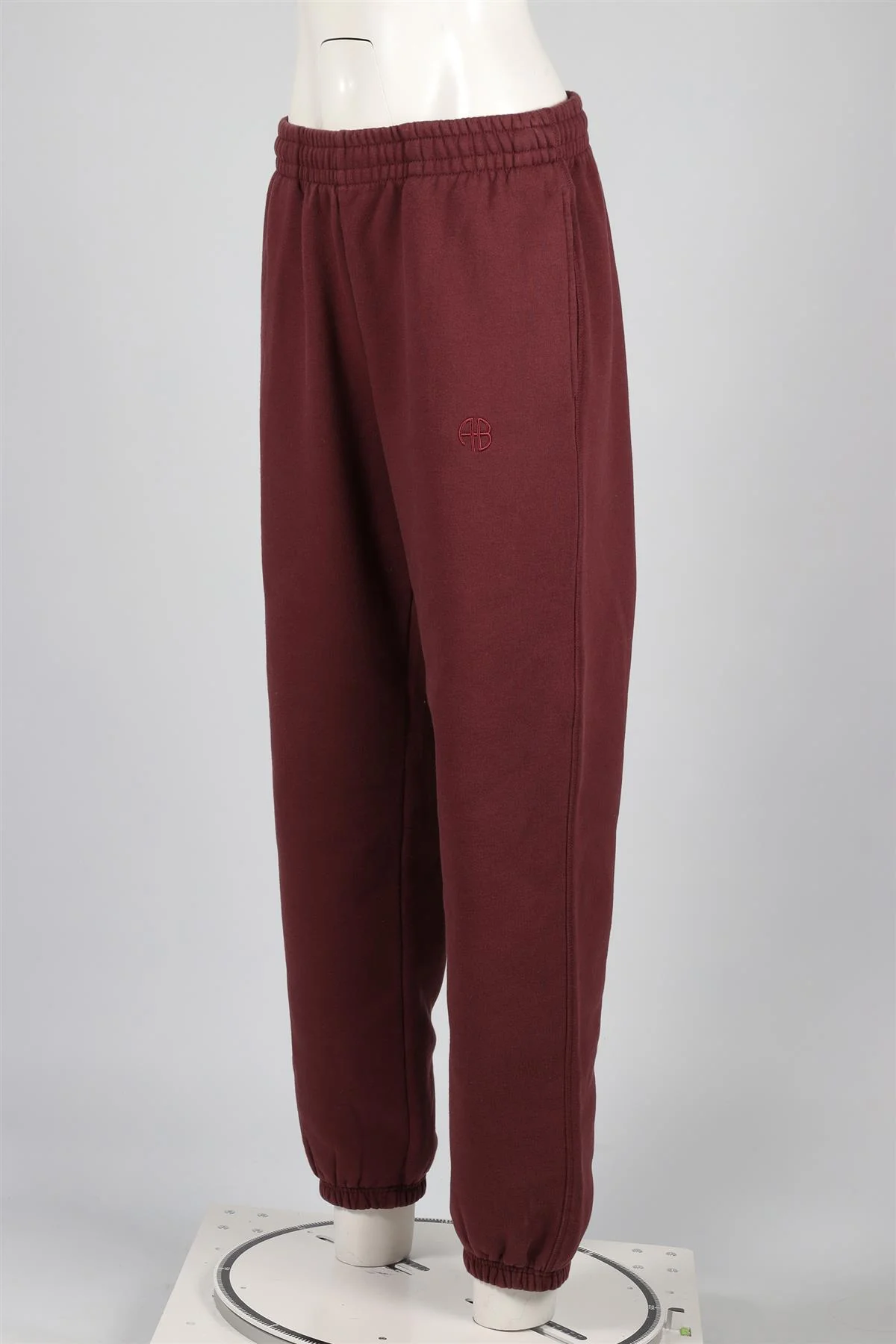 ANINE BING BURGUNDY COTTON TRACK PANTS MEDIUM - Image 3