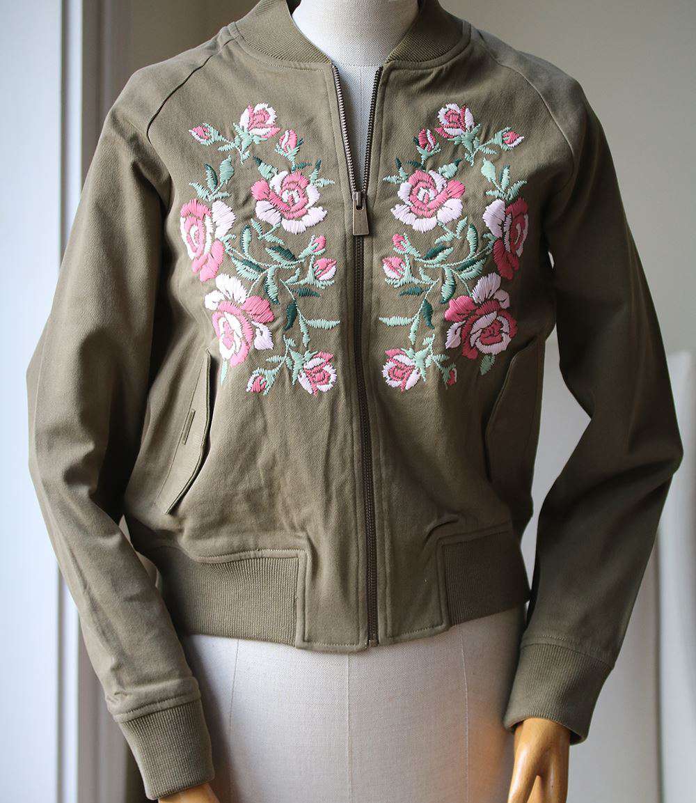 ANINE BING EMBROIDERED BOMBER JACKET XSMALL - Image 4