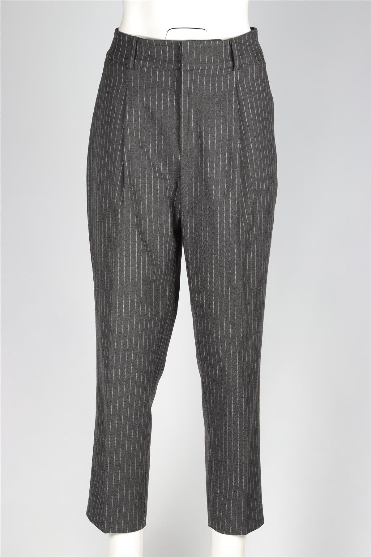 ANINE BING GREY FLANNEL STRAIGHT LEG PANTS LARGE - Image 2