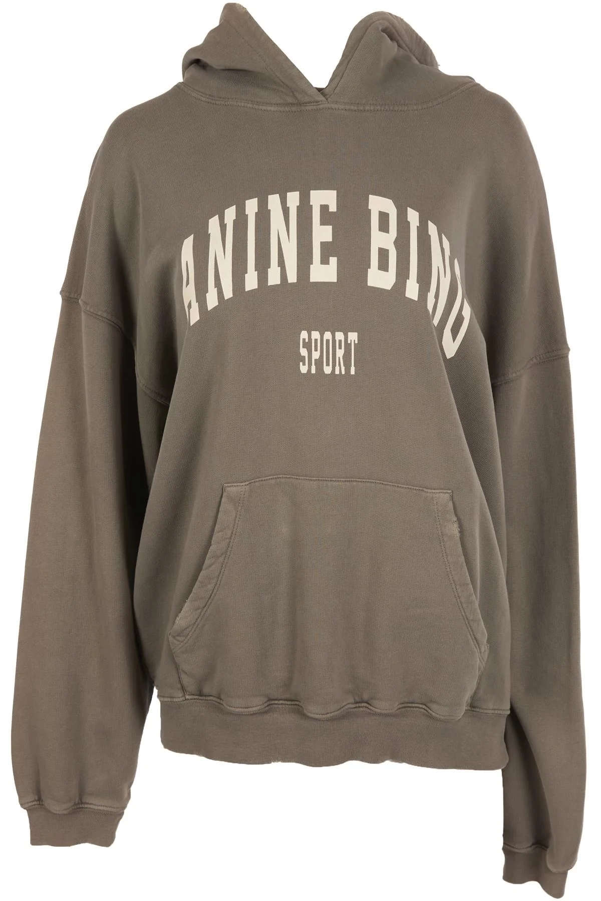 ANINE BING KHAKI COTTON HOODIE SMALL