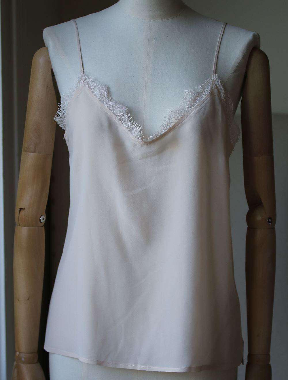 ANINE BING LACE-TRIMMED SILK CAMISOLE SMALL - Image 3
